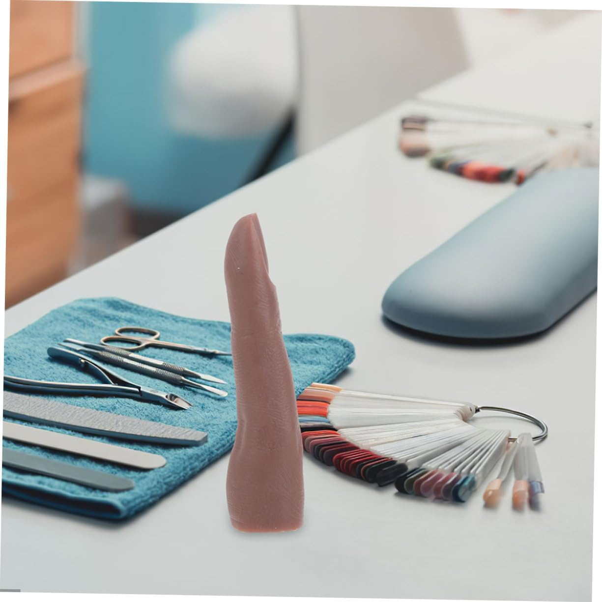 WOFASHPURET 3Pcs Nail Art Supplies Soft Silicone Manicure Fingertips Bendable Nail Practice Fingers Hand Model image number 1