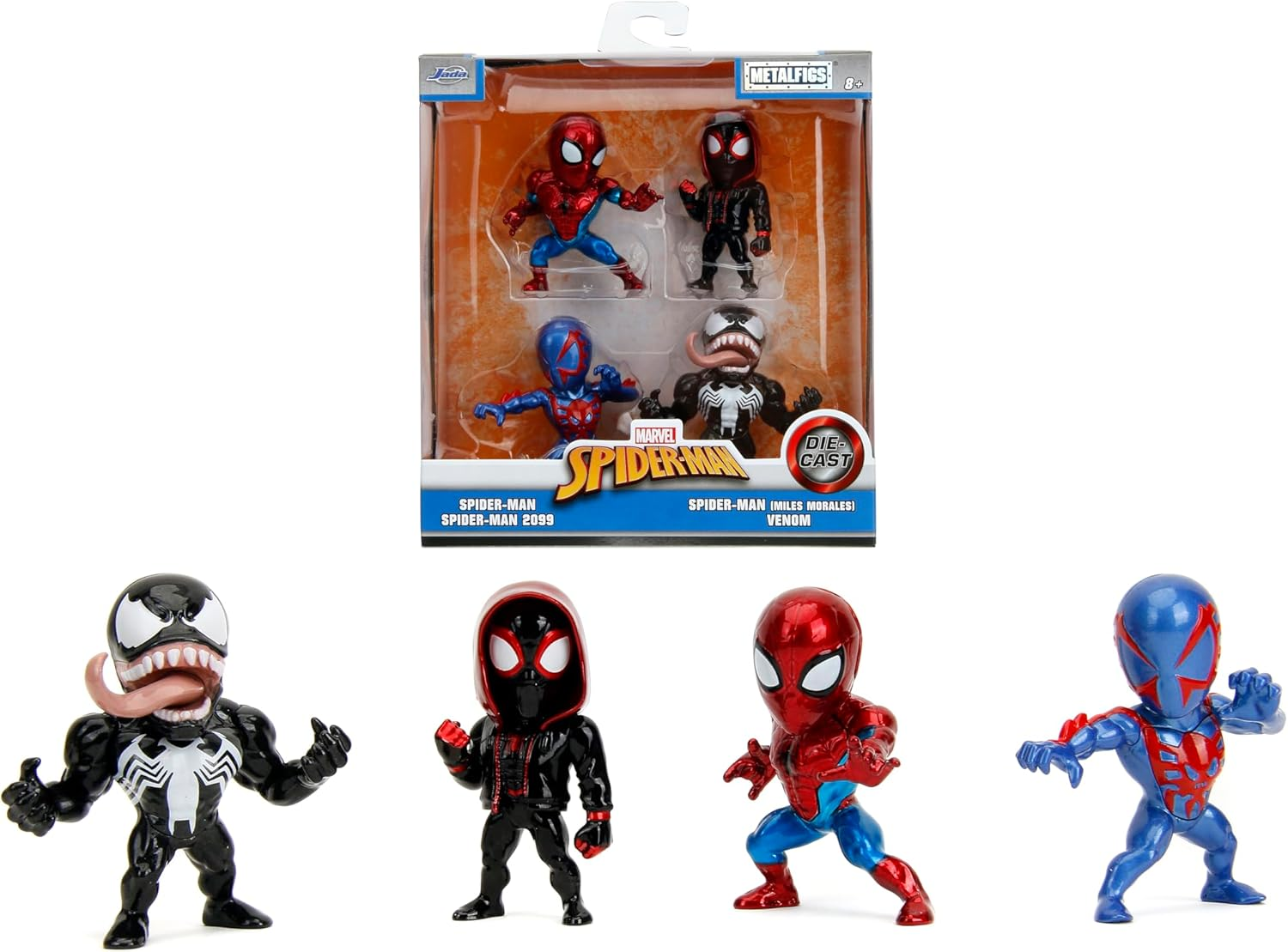 Jada Toys Marvel Comics Spider-Man Metal Action Figure, 2.5 Inch (Pack of 4) image number 3