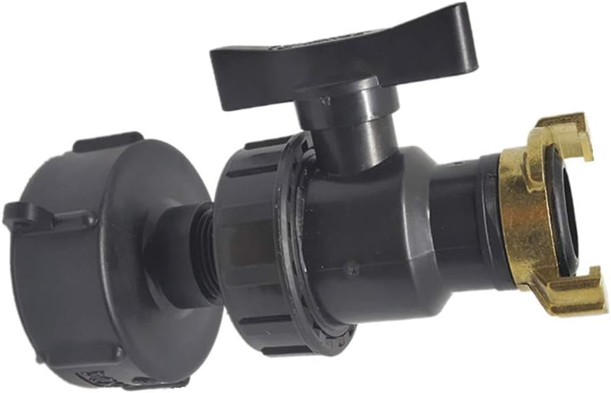 IBC Adapter, S60X6 3/4'' Thread Water Tank Outlet Fitting Connector PP Ball Valve for Home Garden (Hozelock) image number 2
