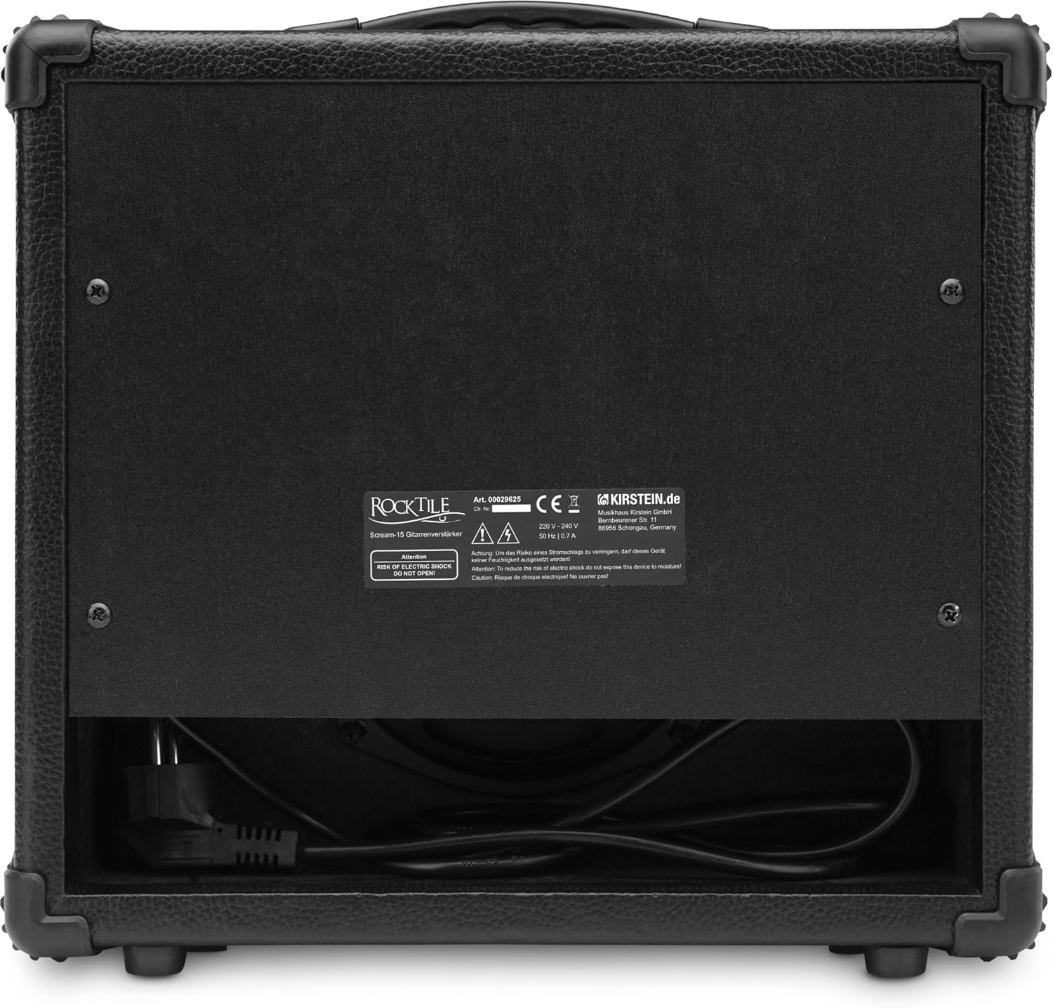 Rocktile Scream 15 Guitar Amplifier Mini Combo Amp (15 Watt Amplifier, 2 Channels, Portable, Aux-In for MP3/CD, 3-Band Equalizer, Headphone Jack) image number 4