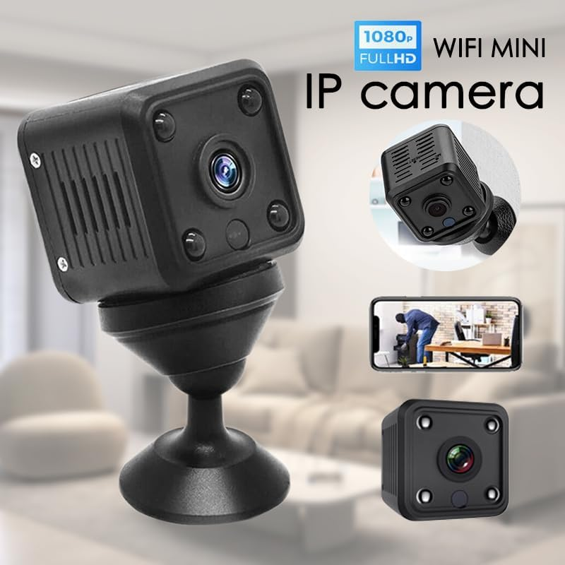 Leona Co Mini Wifi Camera 1080P HD &ndash; Small Wireless Security Cam with Night Vision, Motion Detection, App Control &ndash; Indoor Surveillance Camera for Pets, Baby, Elderly, Office, Remote Monitoring image number 1