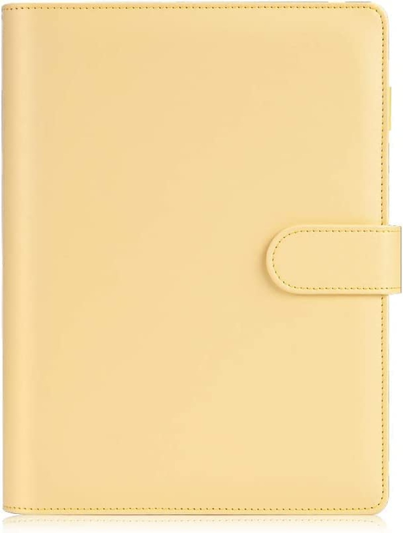 Acemedia A5 PU Leather Binder - 6-Ring Notebook Binder Cover with Magnetic Buckle Closure, Purple image number 2