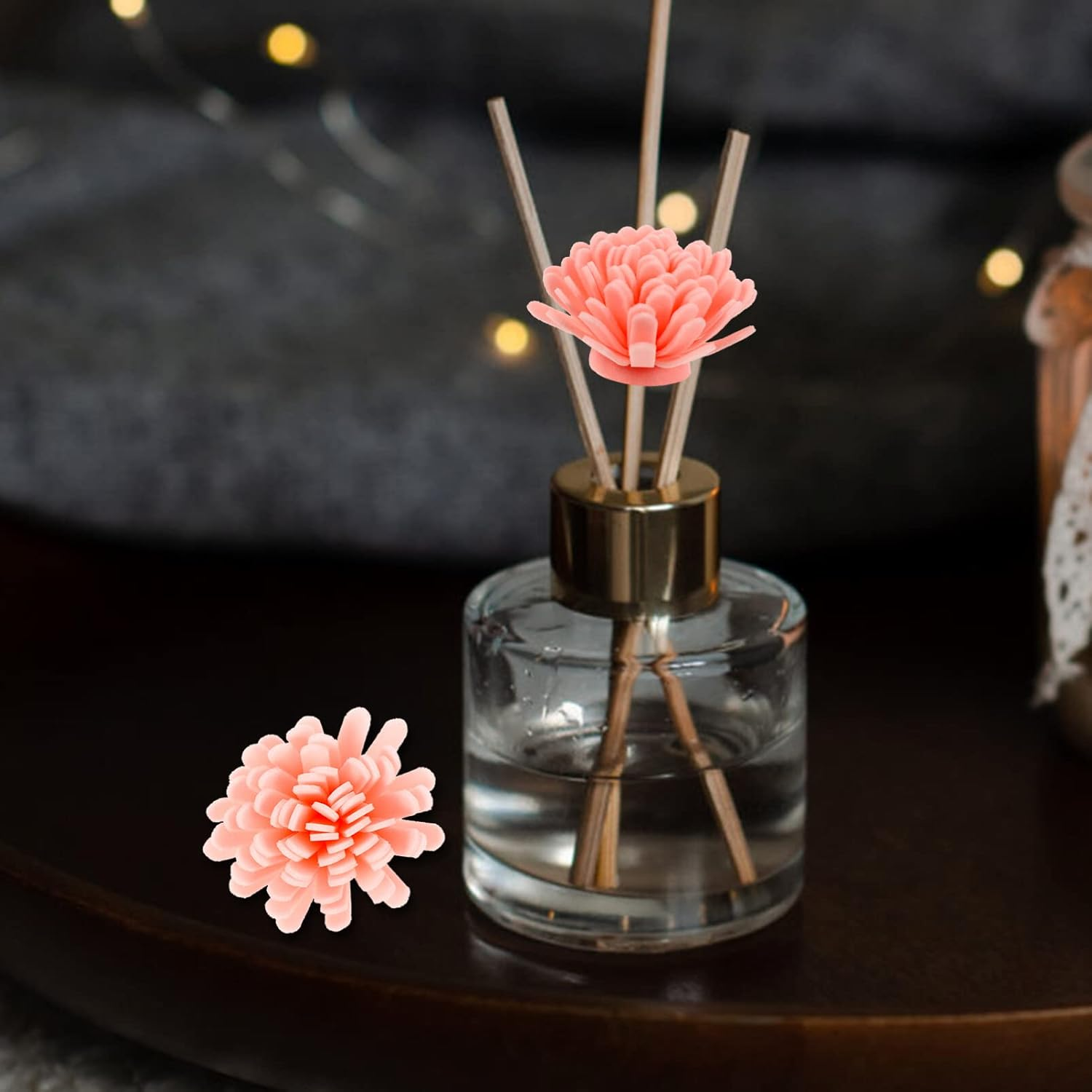 LALAFINA 100Pcs Simulated Chrysanthemum Aromatherapy Flower Passive Diffuser for Home Office Plant Diffuser Essential Oil Function for Bedroom Bathroom Air Freshener image number 3