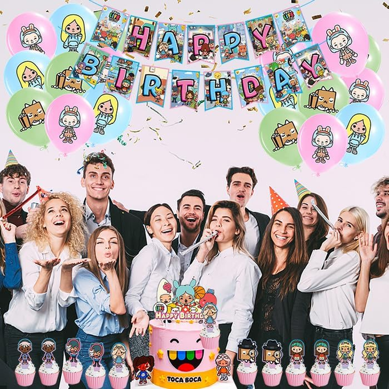 Toca Life World Birthday Decoration Toca Life World Balloons Toca Life World Birthday Balloons Toca Life World Party Decoration Toca Life World Birthday Decoration Garland Cake Topper, 1007SM image number 3