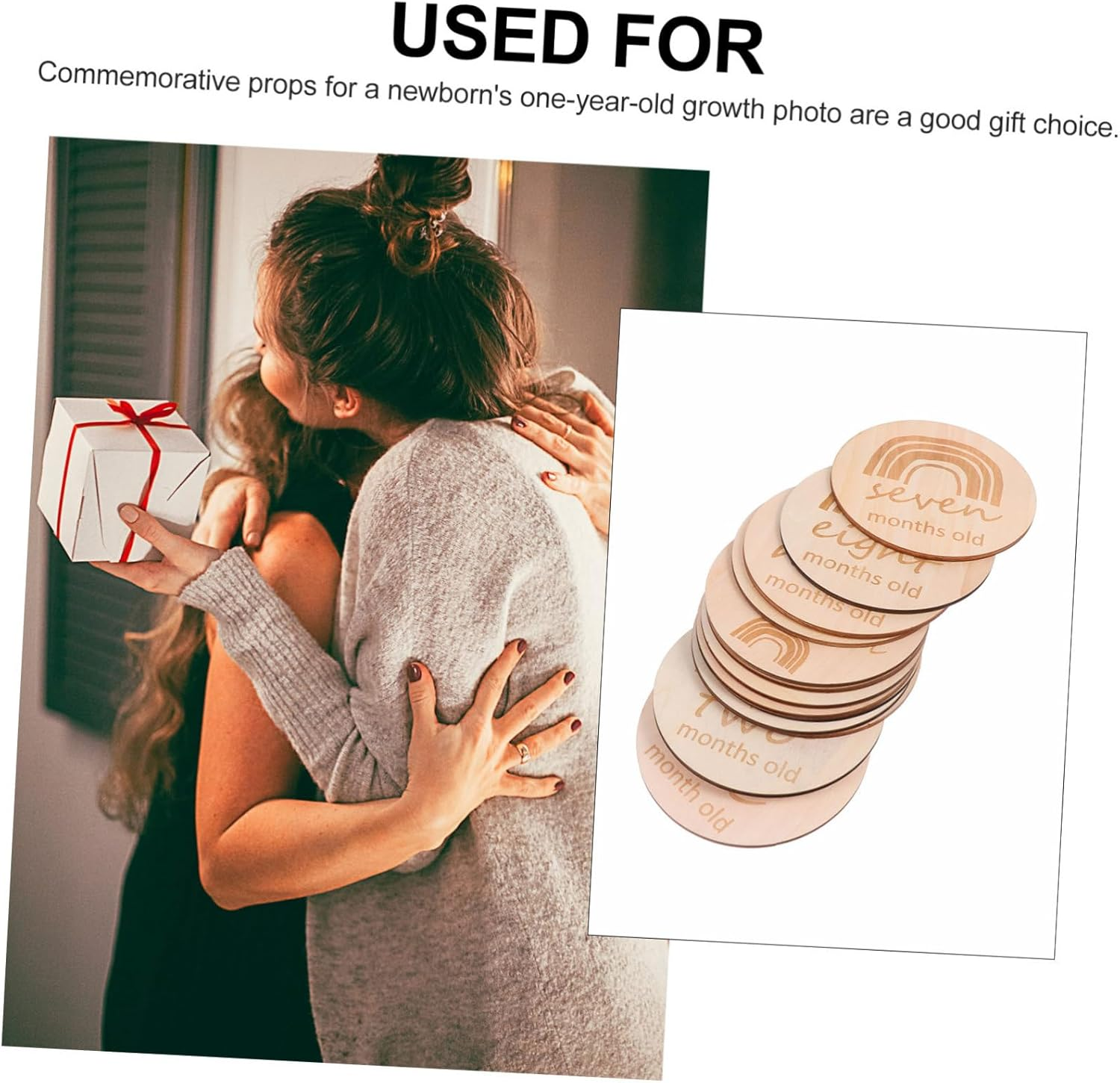 Creative Baby Milestone Cards for Infants, Double-Sided Birth Month Commemorate Cards Rainbow Design, 13Pcs Set for Newborn Photography and Shower Keepsake image number 6