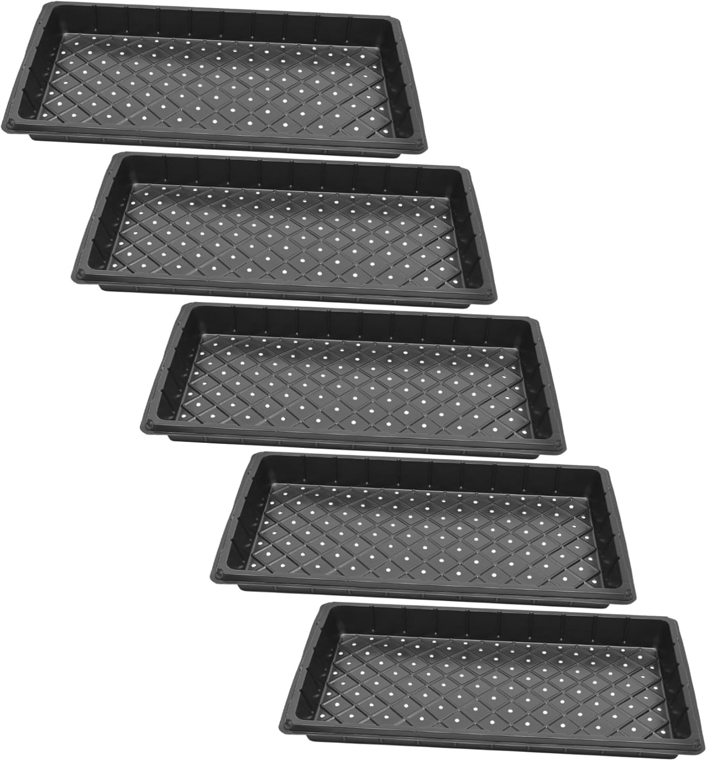 CIYODO Germination Tray Plant Growing Tray for Indoor Gardening Starting Accessory with Drainage Holes Reusable Nursery Supply for Flower Seedlings and Vegetable Propagation 5Pcs image number 3