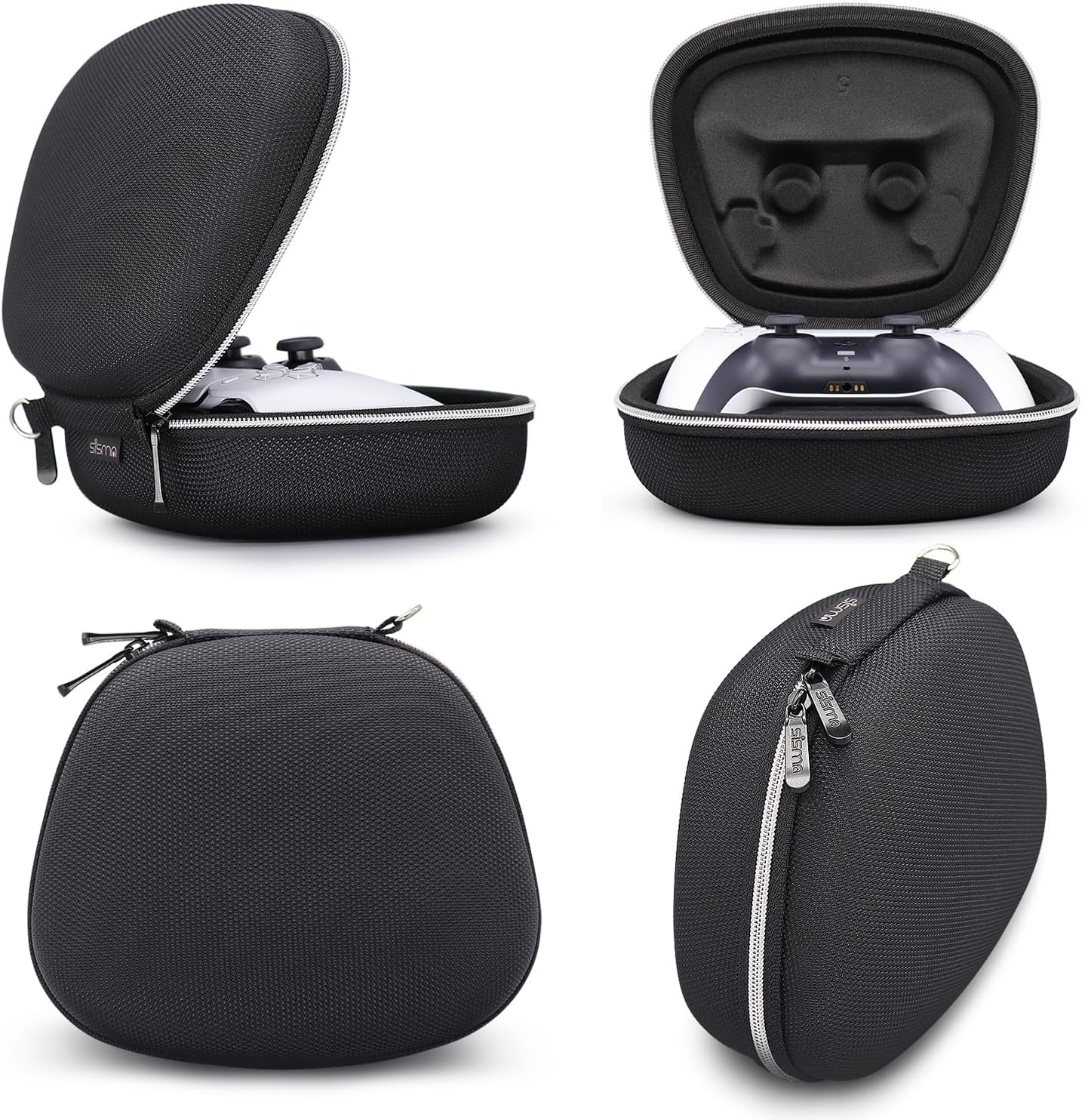 Sisma Travel Case Compatible with PS5 Dualsense Wireless Controller, Playstation 5 Controller Holder Home Safekeeping Protective Cover Storage Case Carrying Bag - Black image number 6