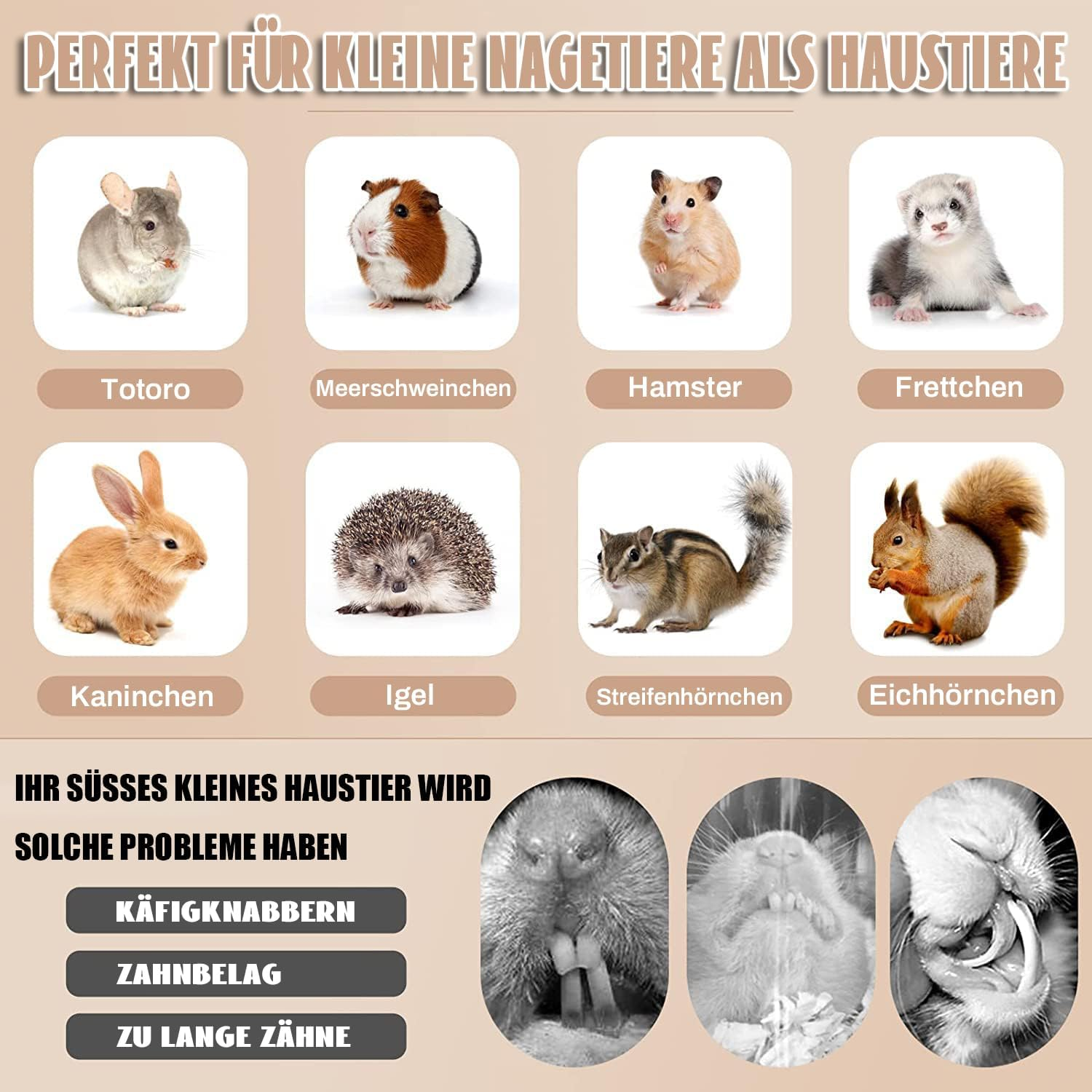 Norhogo 1 Piece Rabbit Toy, Chew Toy for Bunny, Small Animals, Molar Dental Care, Wooden Rattan Teething Toy for Guinea Pigs, Hamsters, Rabbits, Rodents For image number 2