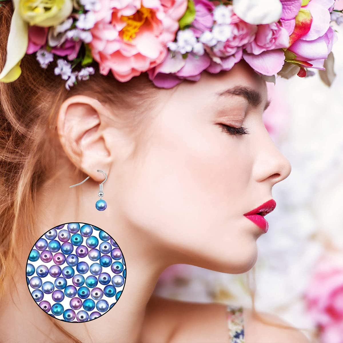 WELANE Pearl Beads, 1000 PCS Gradient Pink Loose Beads for Jewelry, Crafts Making (6Mm/0.23In) image number 3