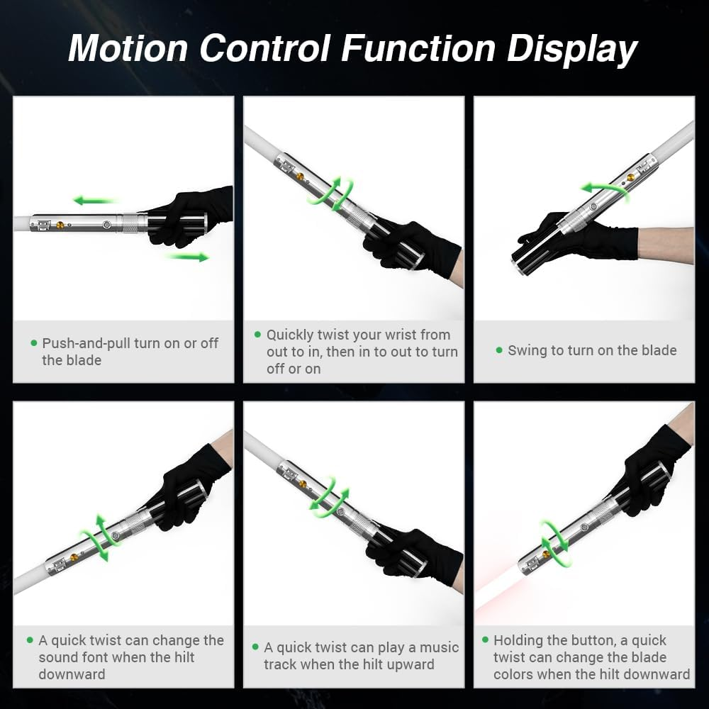 G4E Lightsaber with Bluetooth App, Smooth Swing, 16 Sound Fonts, Infinite RGB Colour Change, Motion Control. Upgraded RGB V3.0. Light Saber for Adults and Cosplay. (Ani RGB (Duelling)) image number 5