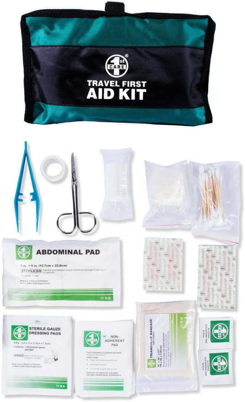 [57PCE] 1St Care Essential First Aid Travel Kit Compact for Car Camping Picnics
