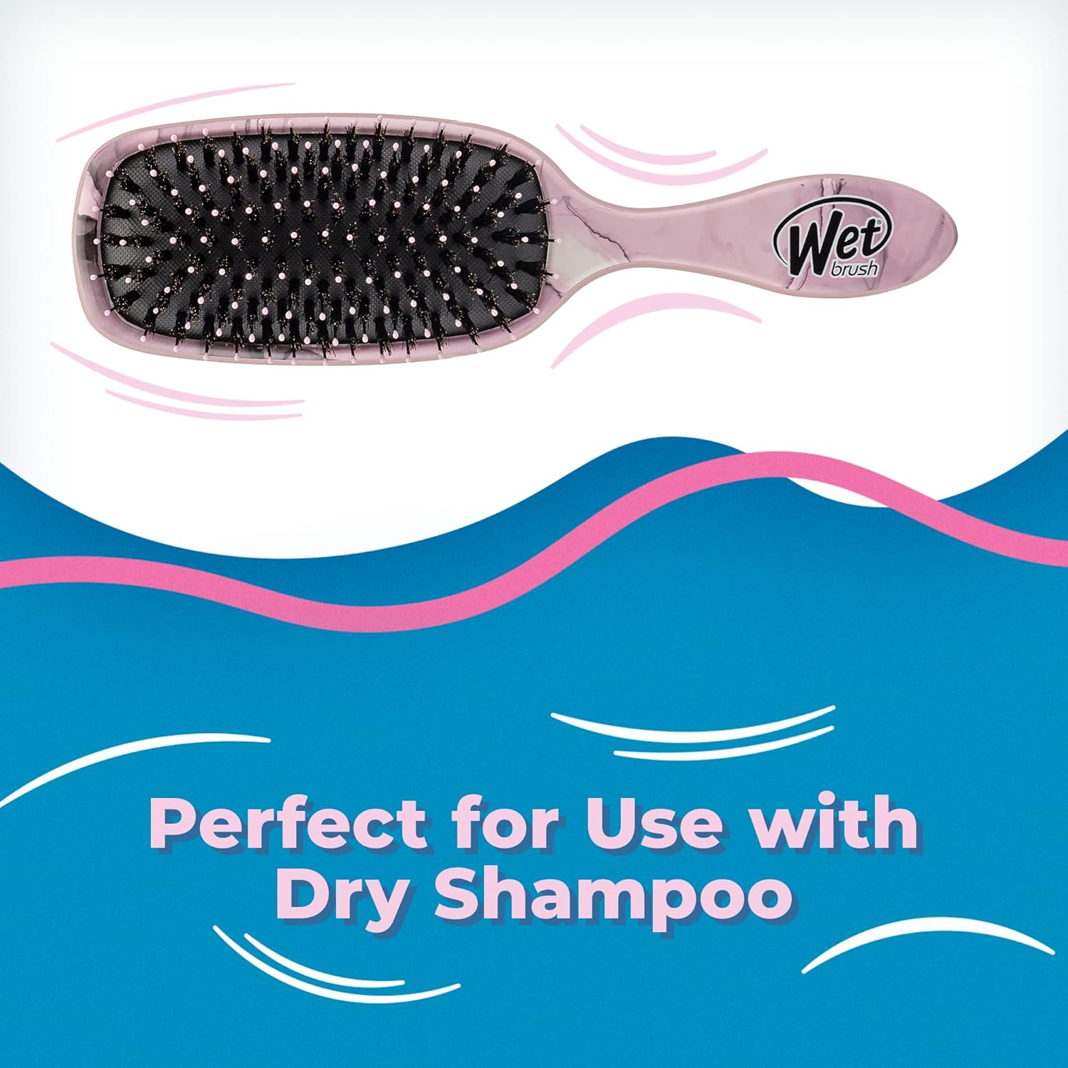 Wet Brush Shine Enhancer Hair Brush, Artic Blue - Exclusive Ultra-Soft Intelliflex Bristles - Natural Boar Bristles Leave Hair Shiny and Smooth for All Hair Types - for Women, Men, Wet and Dry Hair - Purple image number 7