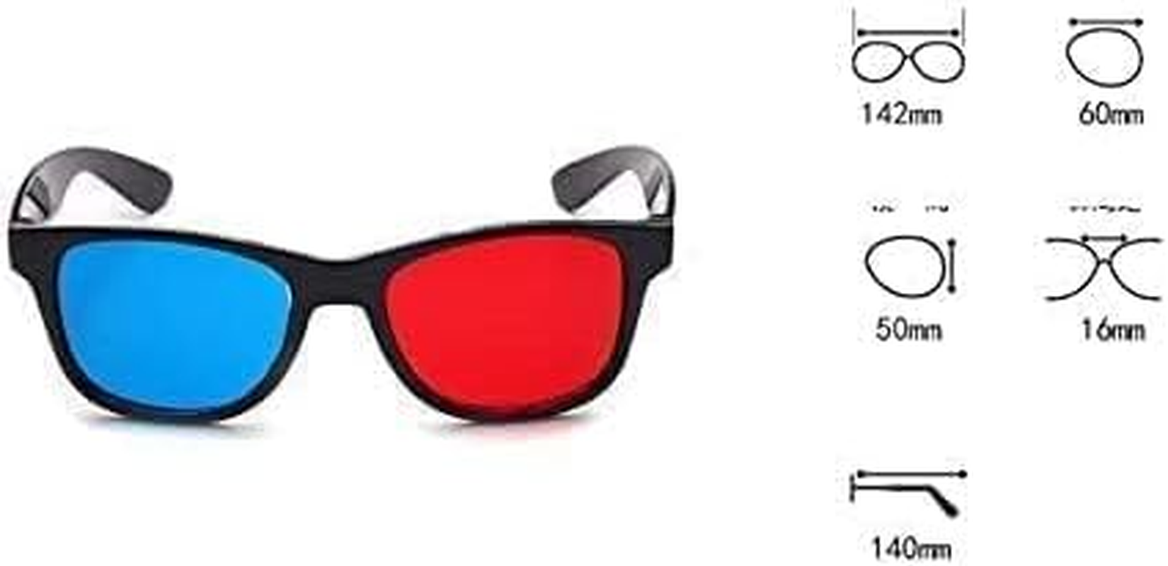 4Pcs Red and Blue 3D Glasses Universal TV Movie Dimensional Video Frame 3D Glasses DVD Game Glass 3D Style Glasses for 3D Movies Games,Light Simple Design,3D Viewing Glasses for Movies and Games image number 6