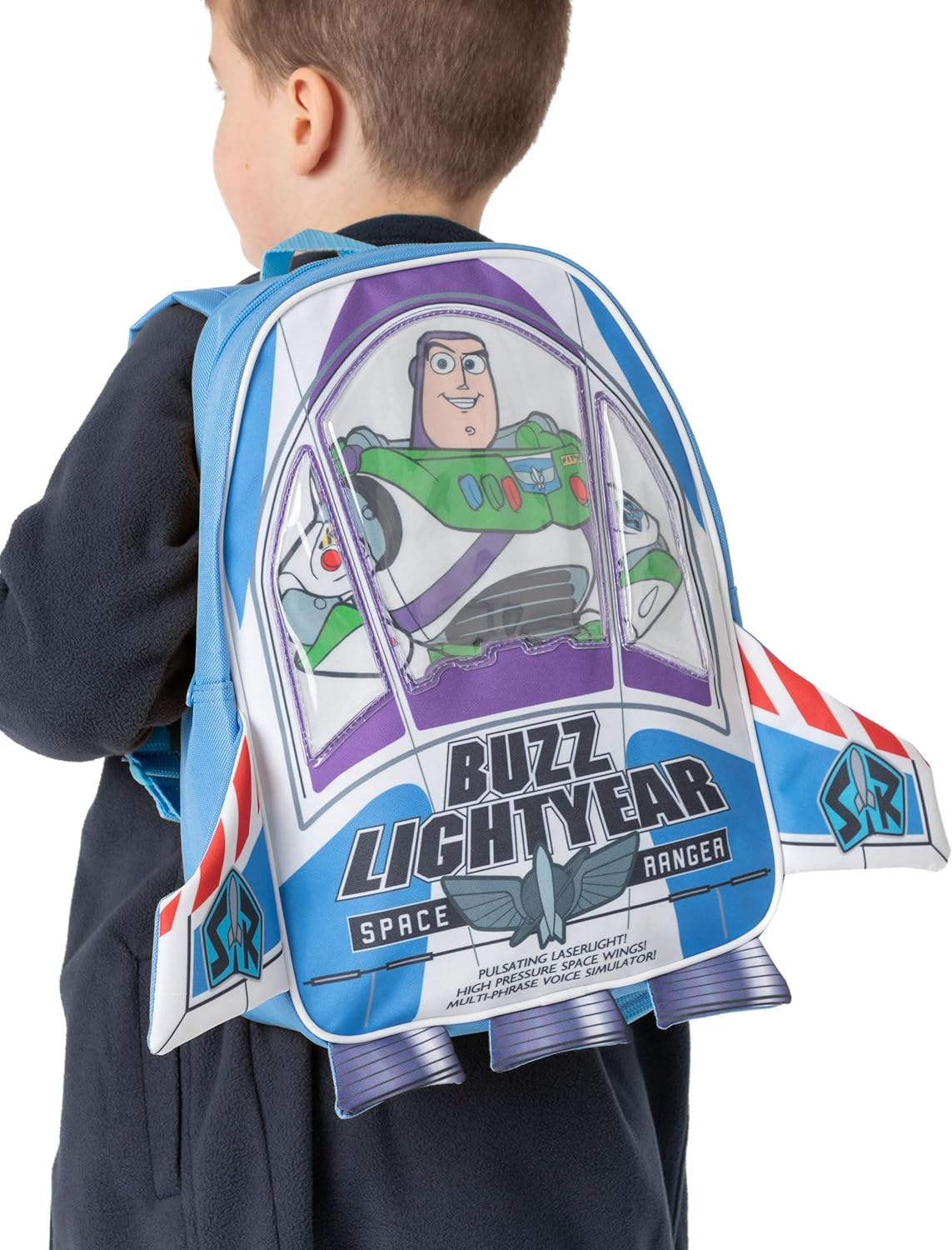 Disney Toy Story Backpack Kids Buzz Lightyear 3D Rocket Rucksack Bag One Size image number 3