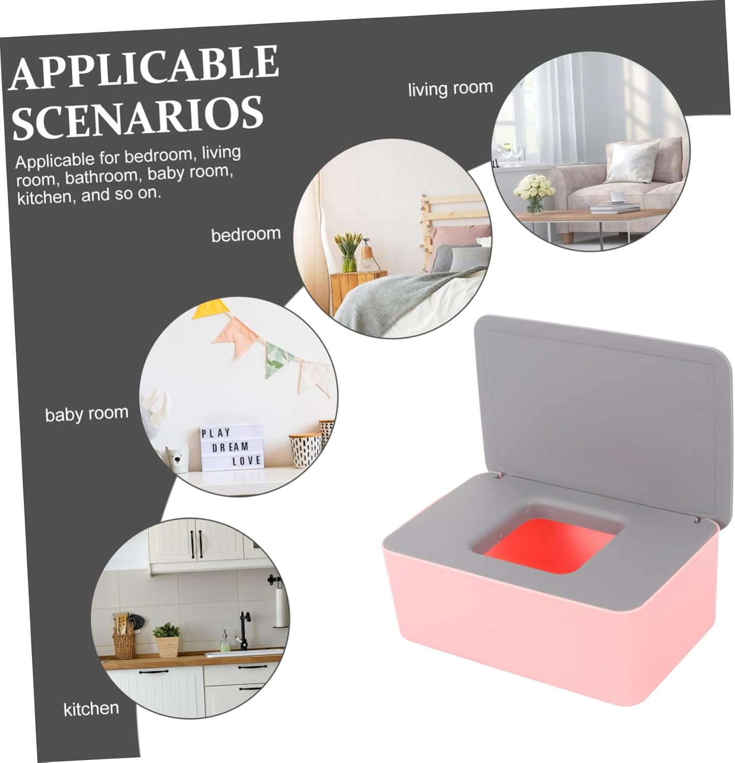 Portable Wipe Holder Reusable Wet Wipes Box Lid Small Dispenser for Travel image number 5