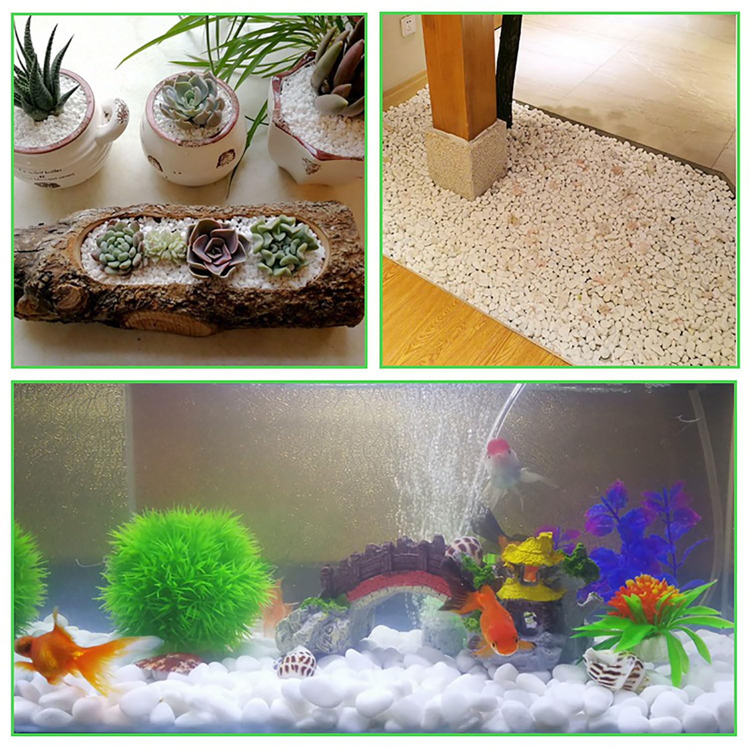 1.65Lb White Pebble for Plants, 1-2Cm Indoor Terrarium Gravel, River Rocks Polished, Vase Fillers Succulents Cactus Bonsai DIY Garden Landscaping Outdoor Stones for Aquarium, Fish Tank Decor image number 3