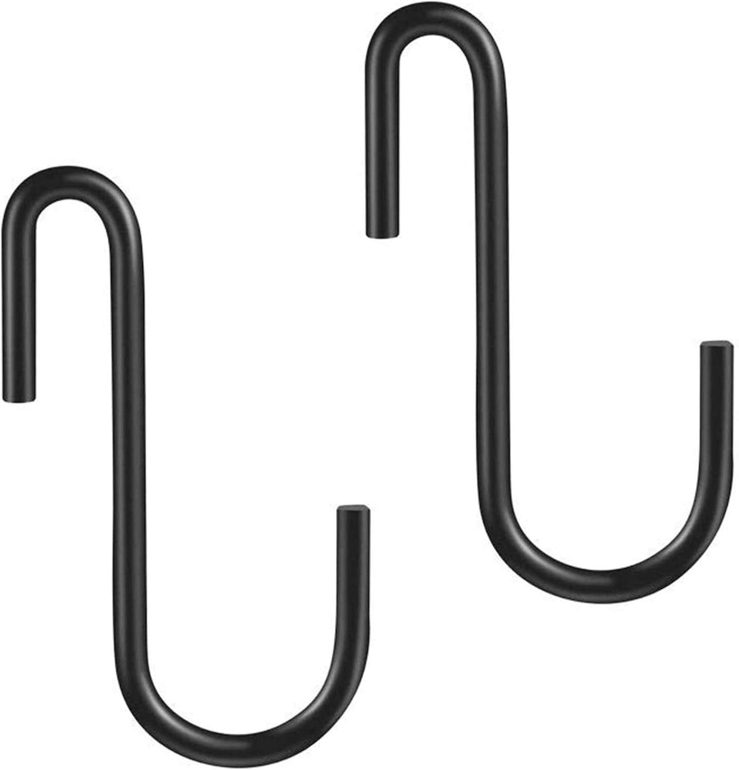 Yourgift Heavy Duty S Hooks Metal Hooks S Shaped Hanging Hangers for Kitchen, Bathroom, Bedroom and Office: Pan, Pot, Coat, Bag, Plants (20 Pcs/Black/4 Inch)