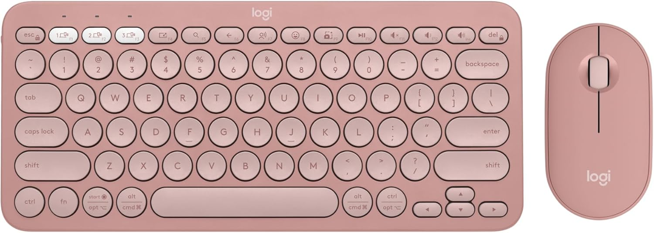 Logitech Pebble 2 Combo, Wireless Keyboard and Mouse, Quiet and Portable, Customisable, Logi Bolt, Bluetooth, Easy-Switch for Windows, Macos, Ipados, Chrome - Tonal White