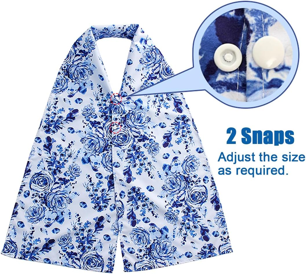 VOPHIA 2 Pack Adult Bib Dining Scarf for Women Microsuede Washable Reusable Food Clothing Protectors Dining Mouth Towel Scarf (Tie-Dye)