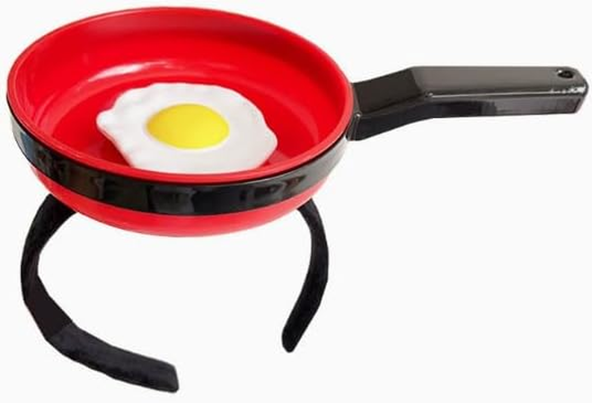 SZZLXYMT Funny Fried Egg Pot Headband, Pan and Egg Headband, Female Simulated Pot Headpiece