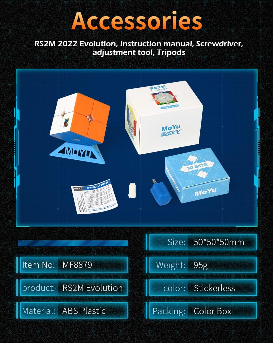 Cubershop Moyu RS2M 2022 Evolution 2X2 Magnetic Speed Cube, Professional Upgraded Version of 2020 Model, Evo Pro Version image number 5