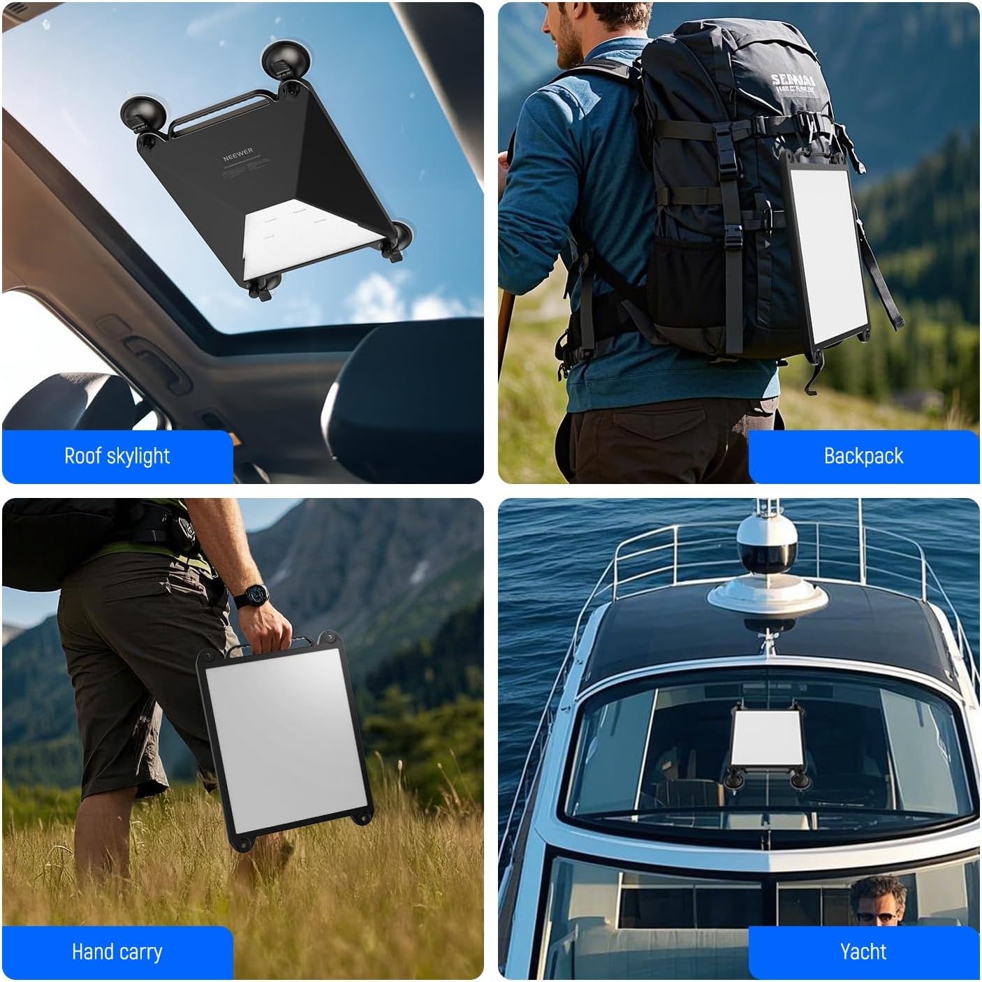 NEEWER Suction Cup Mount for Car Compatible with Starlink Mini, 2 in 1 Satellite Mounting Kit & Protective Silicone Case with Strong Suction Cups for Car Window, Sunroof, Rvs, Boat and Road Trip, ST91 image number 1