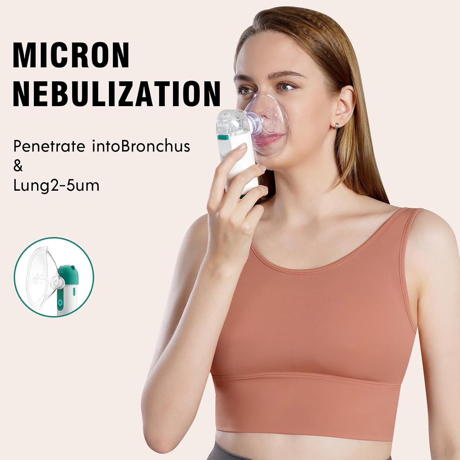 Mayluck Portable Nebulizer for Breathing Problems, Handheld Nebulizer for Kids and Adults, Small Nebulizer Machine with Self-Clean Mode for Home Use image number 6