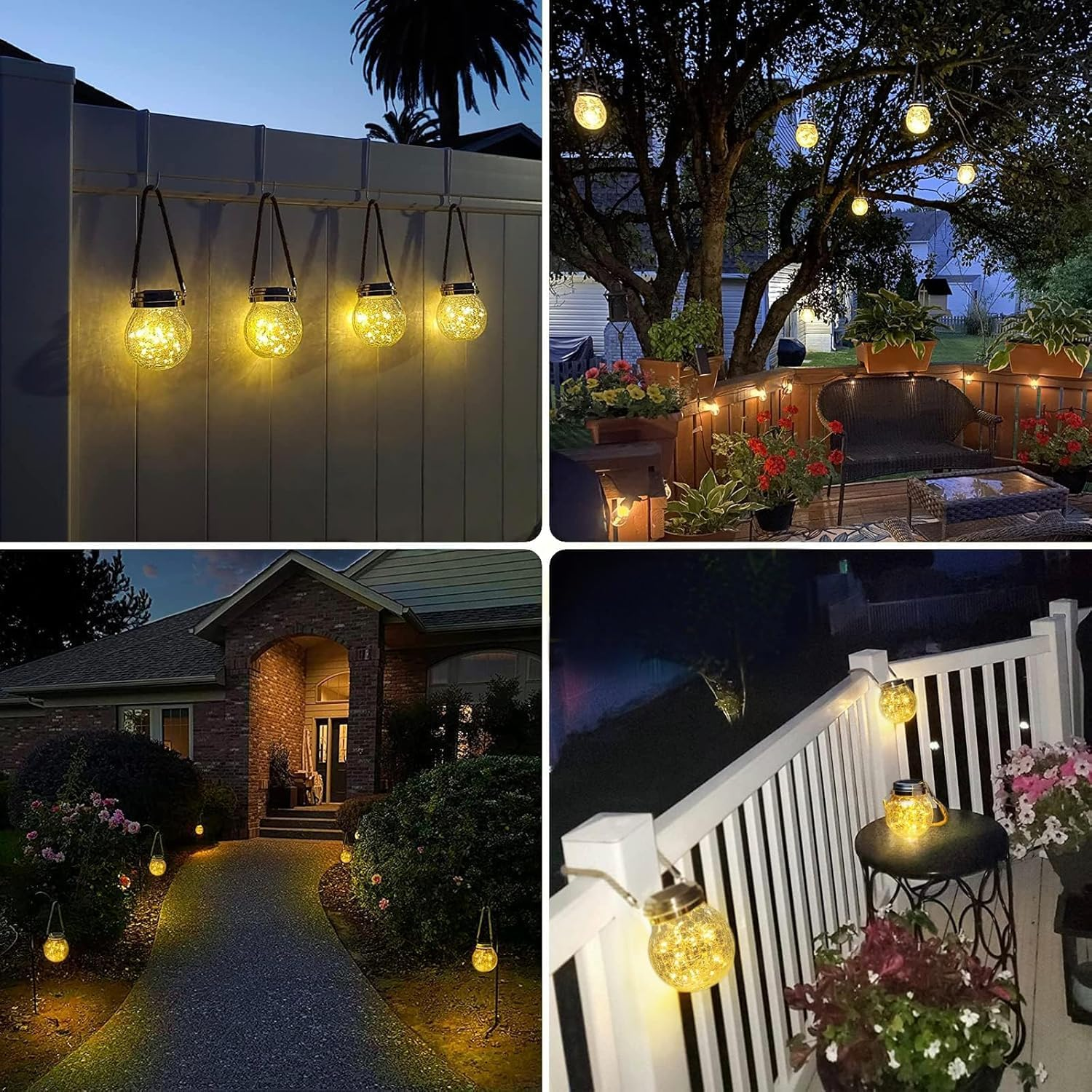 Solar Lanterns Gifts for Women, Hanging Garden Decor Lights Outdoor Waterproof with 30 LED for Halloween Christmas Easter Birthday Gift and Various Festival'S Decoration image number 4