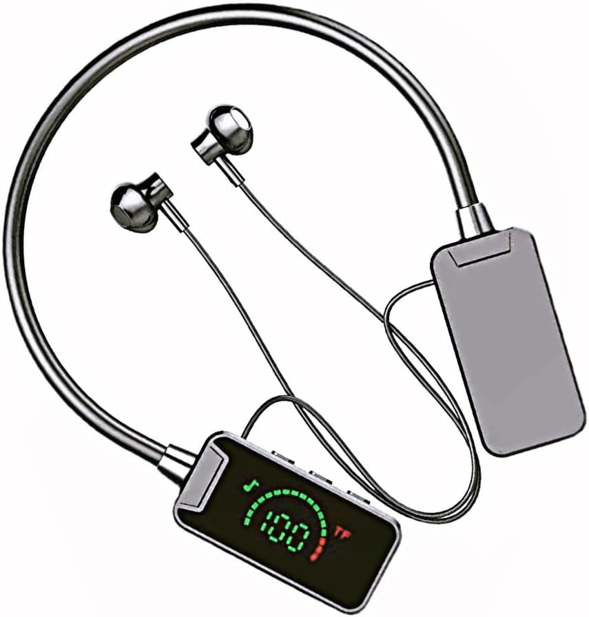 Foihletpath Sports Karaoke Bluetooth Earphones-Come with a Microphone, Bluetooth Neck Hanging Earbud Headset Faster, Waterproof for Sports Gym Daily Use and Live Broadcasting Audio (Blue) image number 6