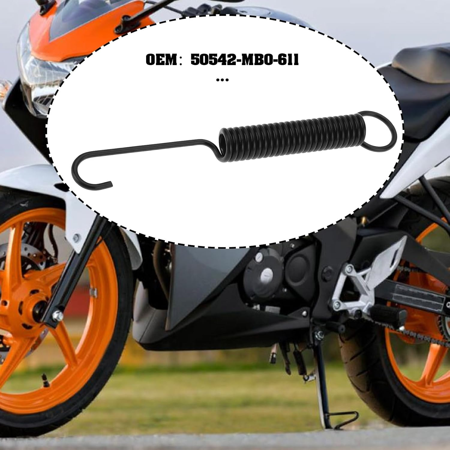 LT Easiyl 2Pcs Motorcycle Side Stand Springs 50542-MB0-611 Compatible with Honda CBF125M CBR250R Black - Black image number 4