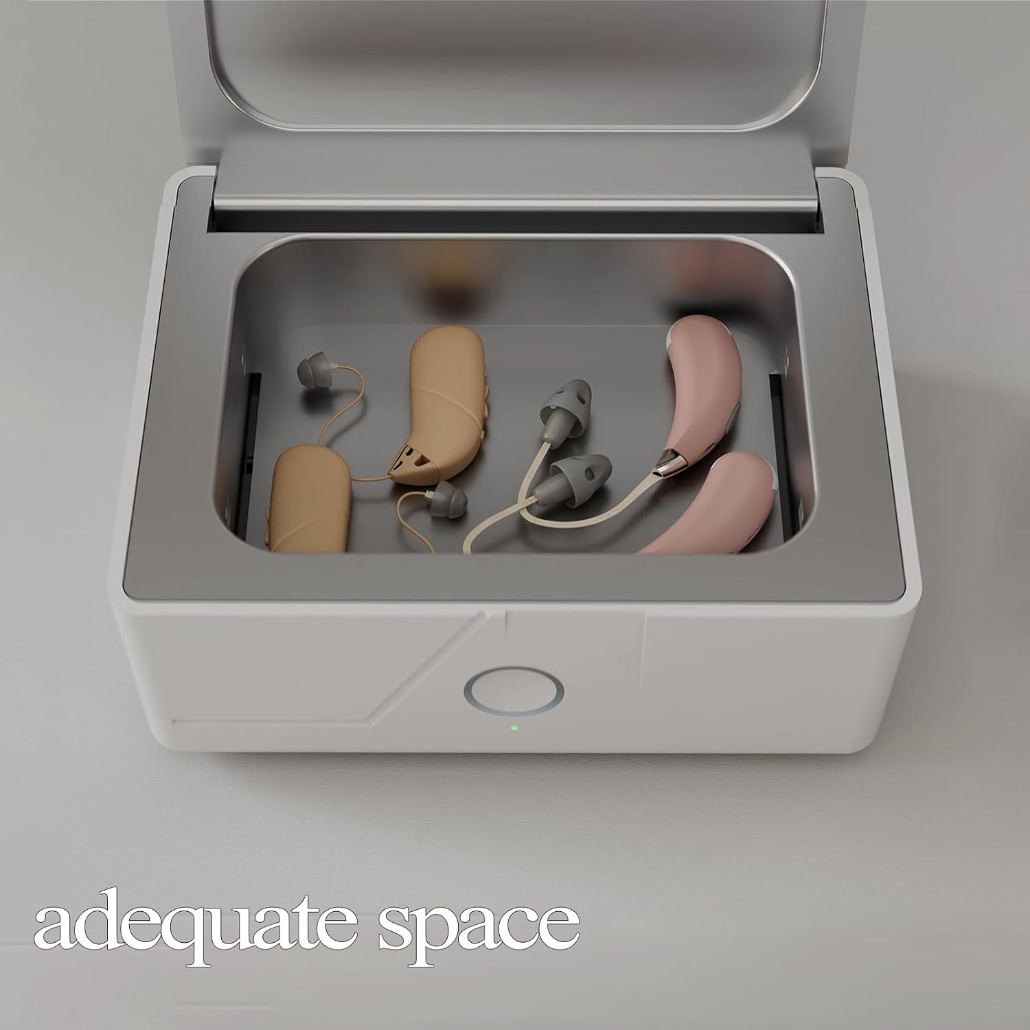 Automatic Hearing Aid Dryer and Electronic Cochlear Dehumidifier UV-C Disinfecting Sanitizer Cleaning Case Holder and Drying Box image number 2