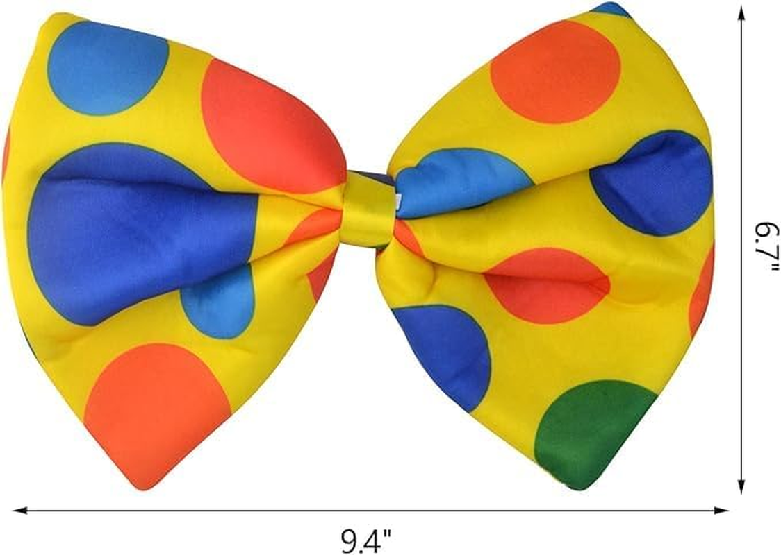 Clown Costume Set Nose Bow Tie White Gloves Rainbow Wig Accessories for Clown Parties Pretend Play Carnivals Women Men Adults image number 1