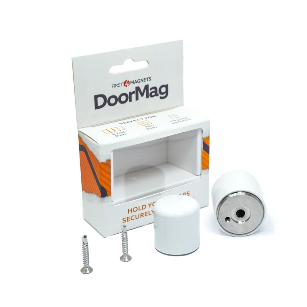 Doormag Bifold Door Magnet | Door Stop & Magnet with Catch | Fixing Screws Included (Anthracite Grey)