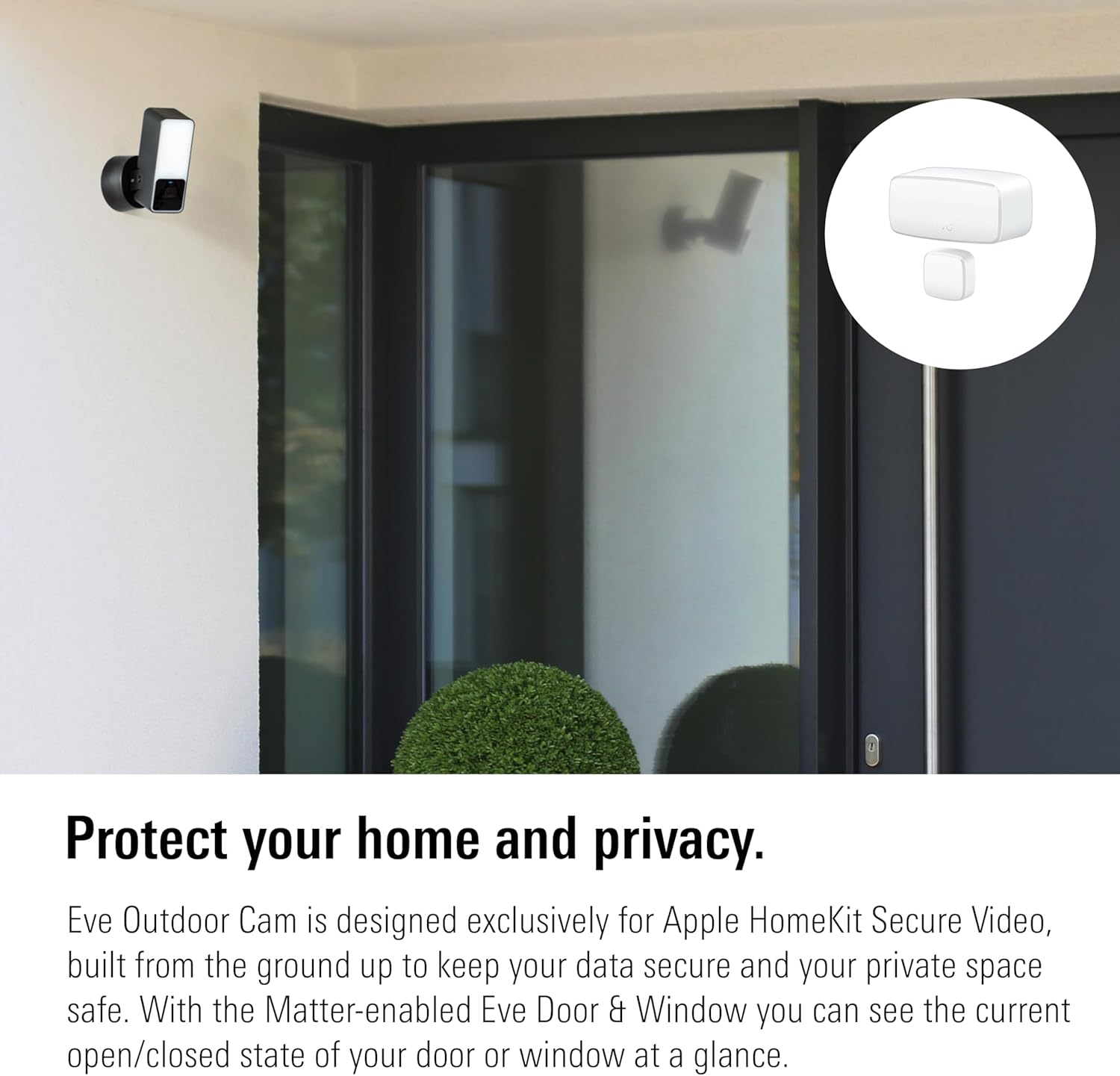 Smart Security Set - Eve Outdoor Cam (Apple Home) & Eve Door & Window (Matter) - Requires Thread Border Router image number 2
