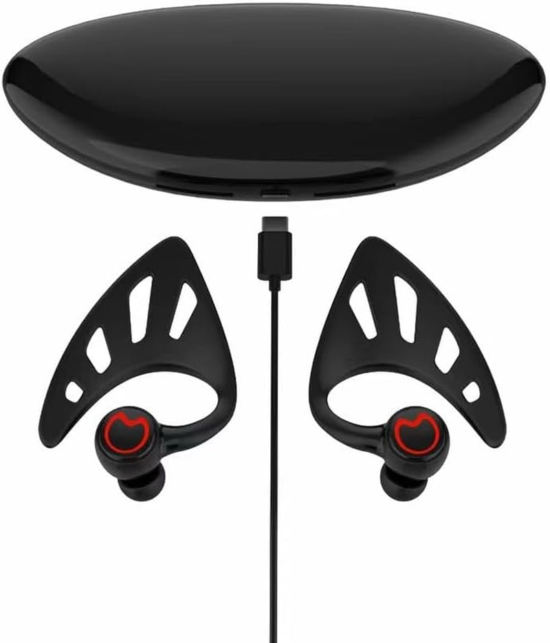 Durashmall Cute Pink Elf Ear Headphones True Wireless Earbuds with LED Light Party Headphones with Lights with Charging Case Multiple Color Options (Blue) image number 2