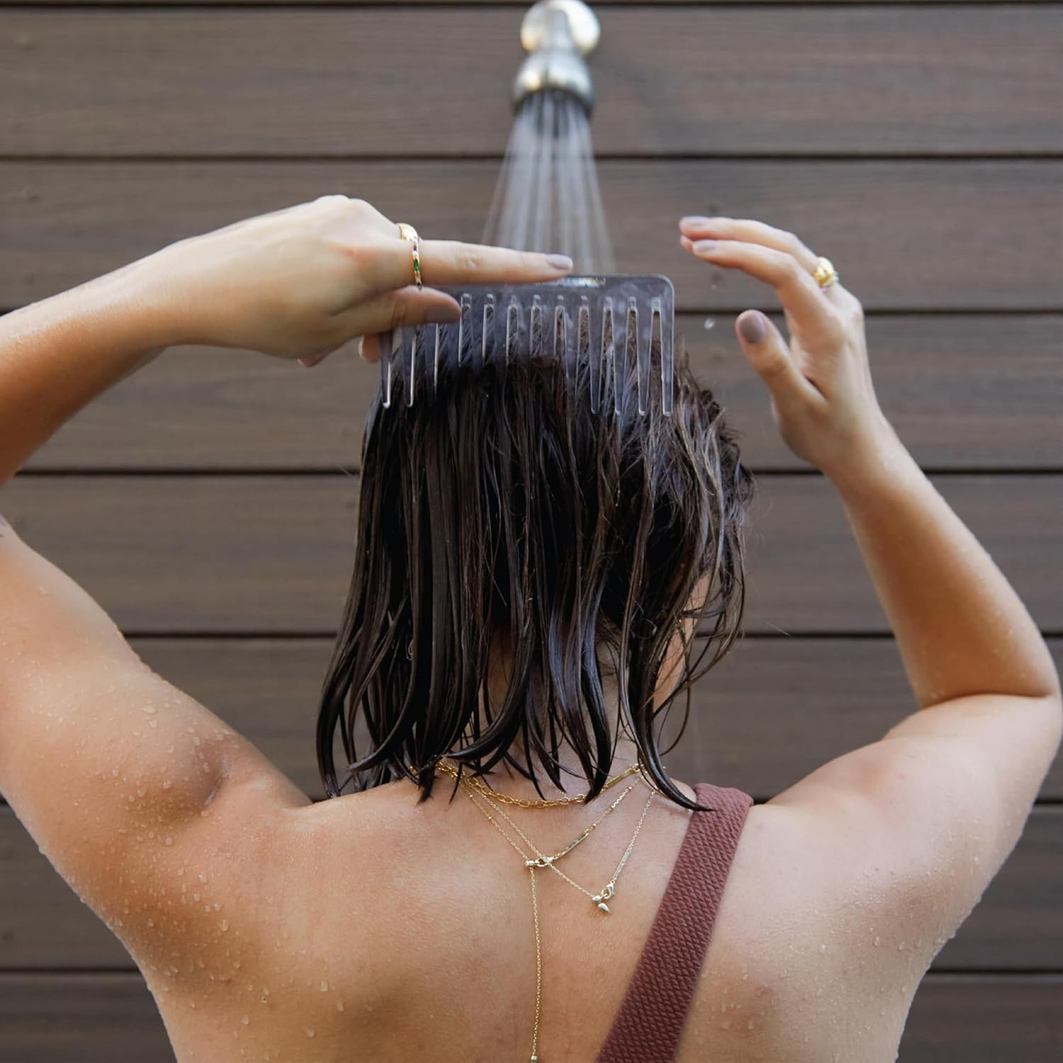HAIRITAGE by MINDY Hang in There Shower Comb for Detangling Wet Hair after Shampoo and Conditioner, Grey image number 5