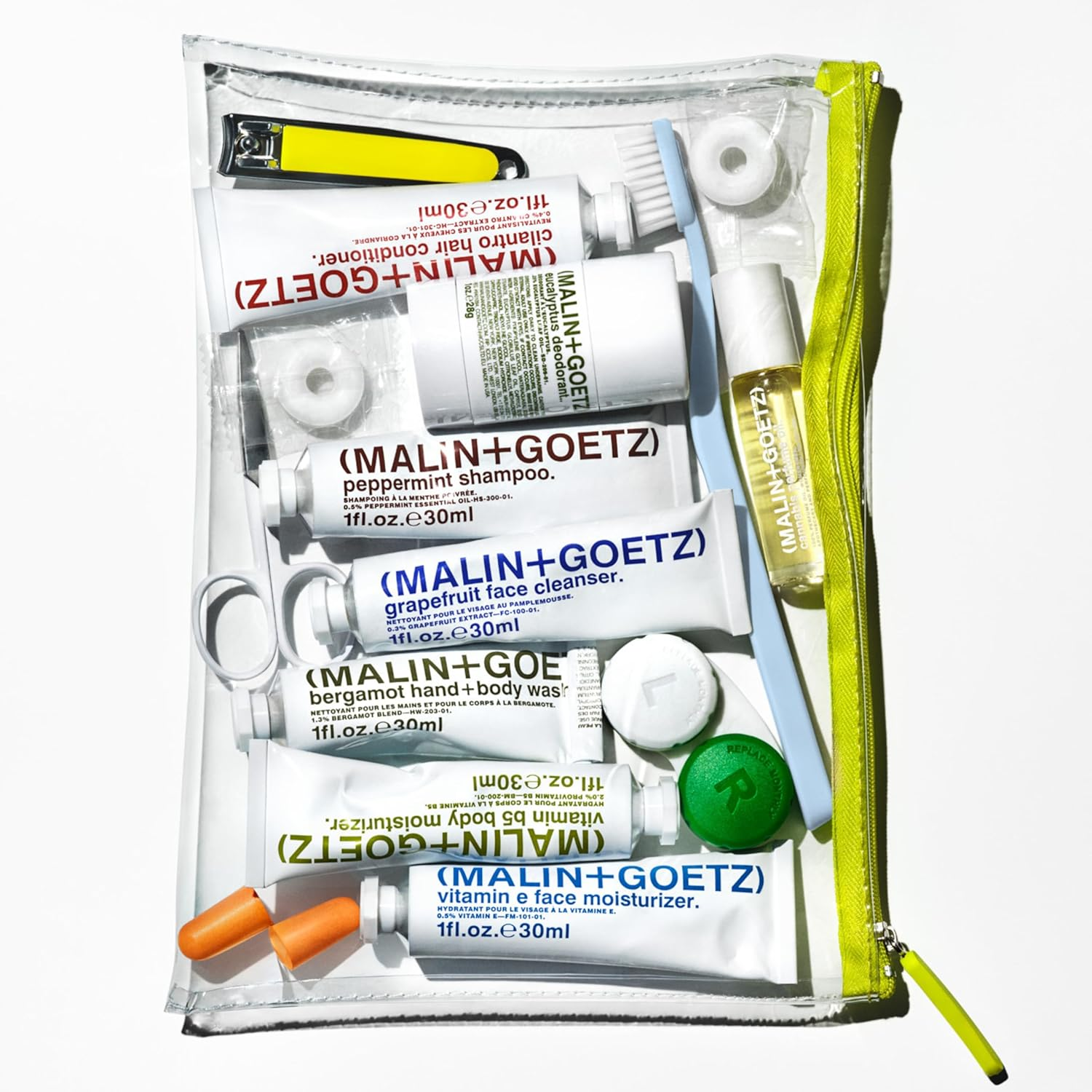 Malin + Goetz Essential Starter Kit- Including Hair Shampoo & Conditioner, Facial Cleanser & Moisturizer, Body Wash & Moisturizer, All Natural Ingredients, All Skin Types, Cruelty-Free, Vegan