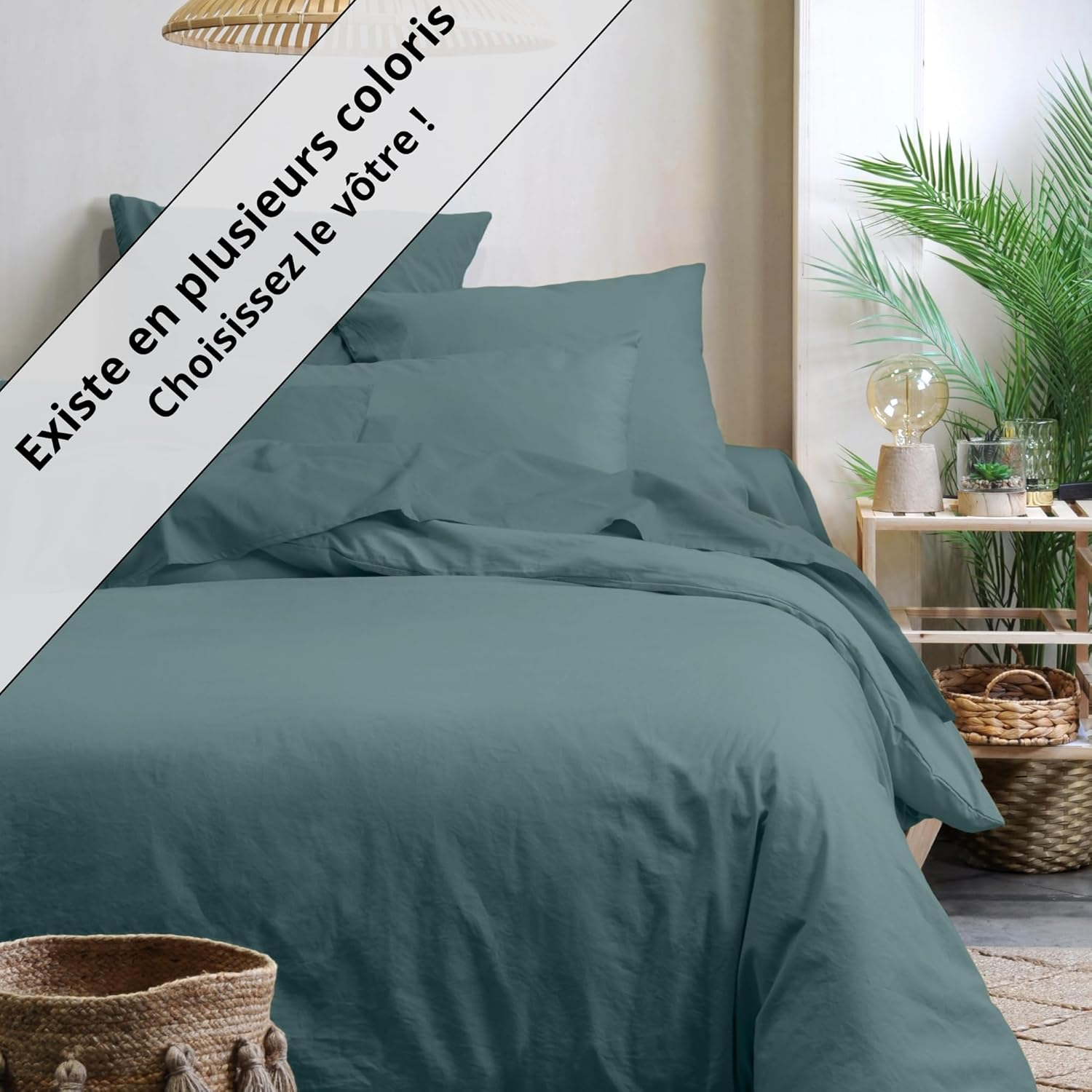 STOF - Pillowcase - Size 50 X 70 Cm - 100% Organic Cotton - Quality - Oeko-Tex Certified - Linen Colour - Horizon Model - Bed Linen for Home - Soft and Comfortable image number 4