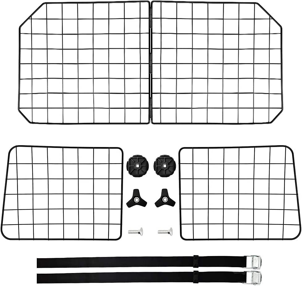 ERYTLLY Dog Car Barriers, Dog Barrier for SUV, Vehicles, Dividers, Dog Barrier for Car Heavy Duty Wire Adjustable Car Dog Barrier with Front Seat Mesh Pet Barrier Net Organizer (Black) image number 3
