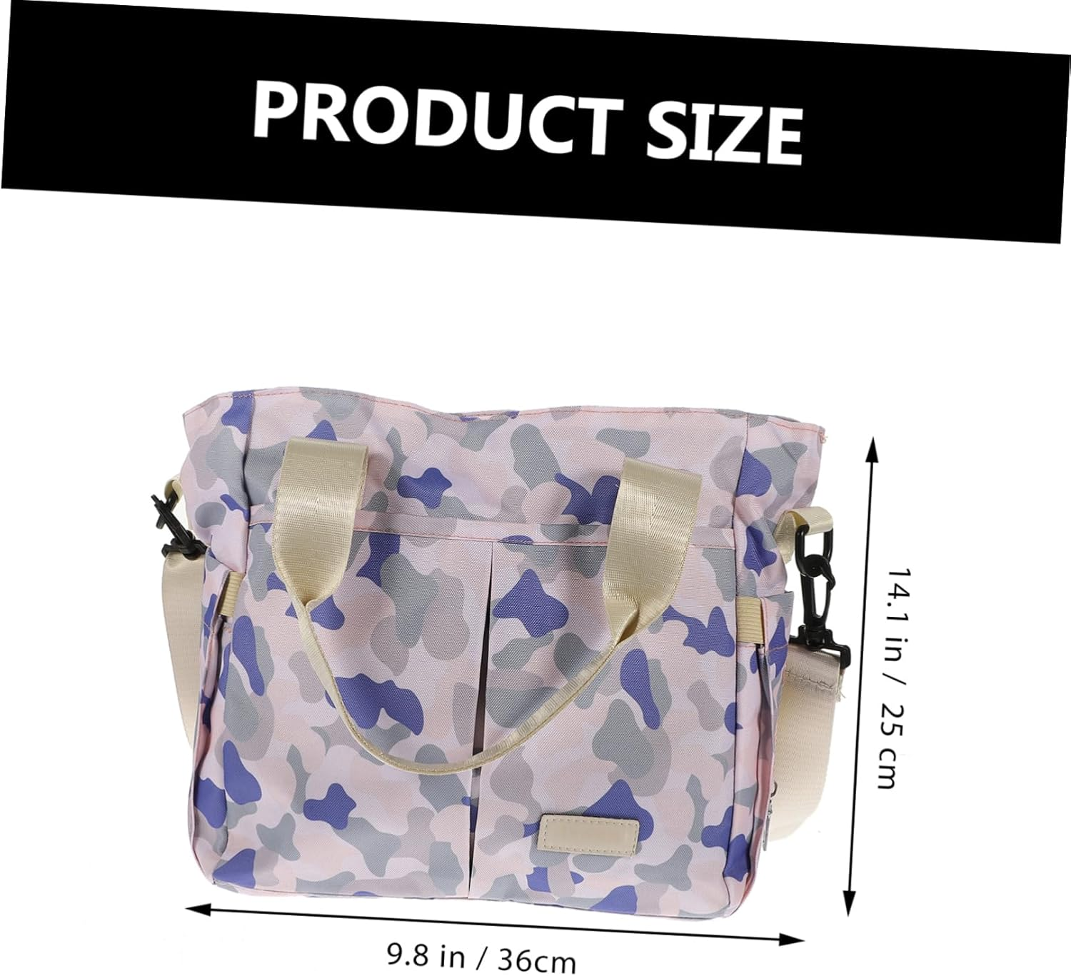 Toyvian Large Baby Storage Bag Mommy Handbag Shoulder Strap Blue Camouflage Convenient Baby Care and Travel Storage Bag for Mothers