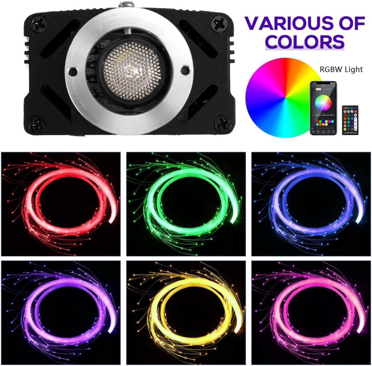 Alipis 500Pcs Car Roof Lights Kit Twinkle Starlight Headliner Fibre Optic Ceiling Car Interior Lights