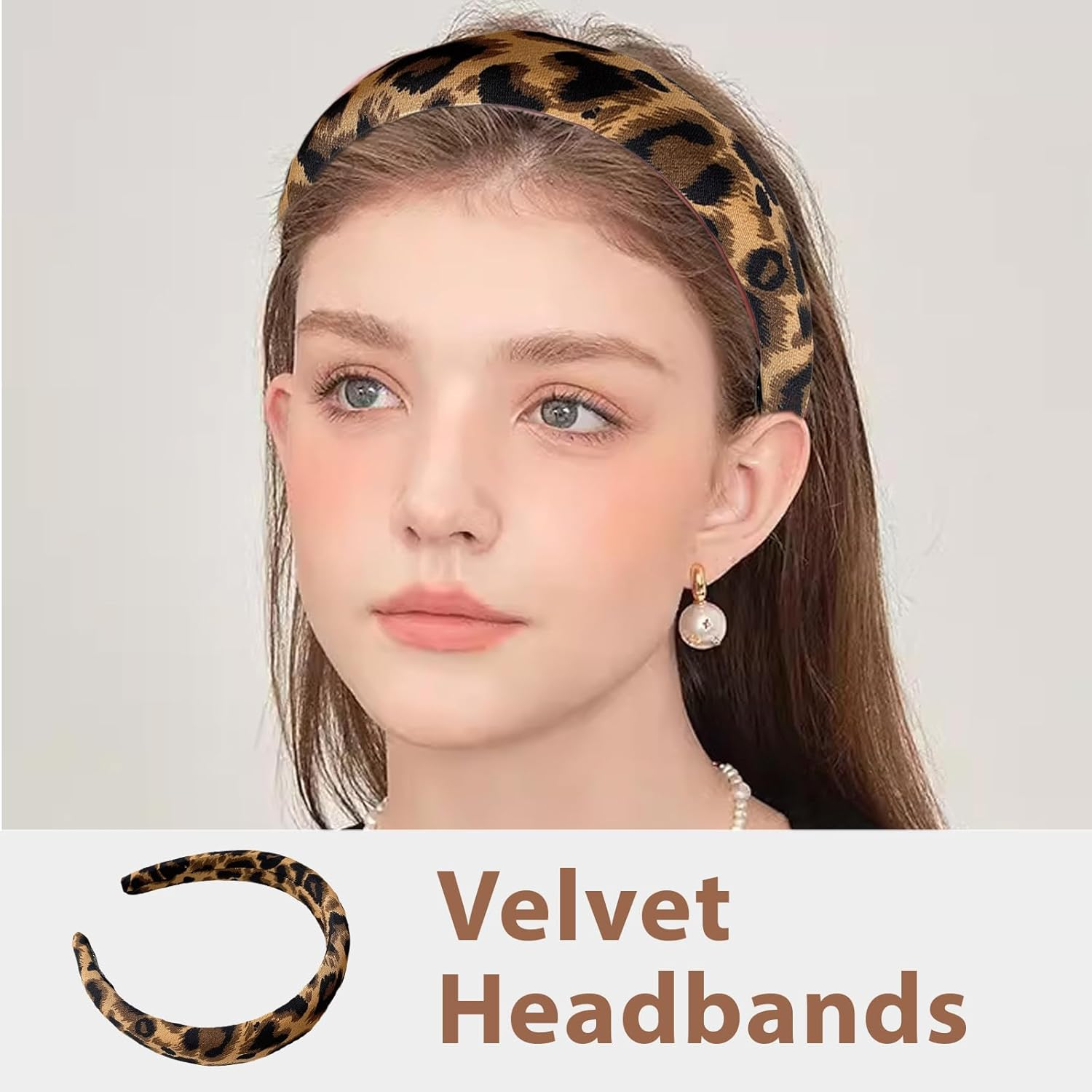 Goiern Pack of 3 Headbands for Women and Girls, Padded Headband, Non-Slip Headband with Leopard Pattern, Comfortable Headbands, Cute Headbands, Hair Accessories image number 3