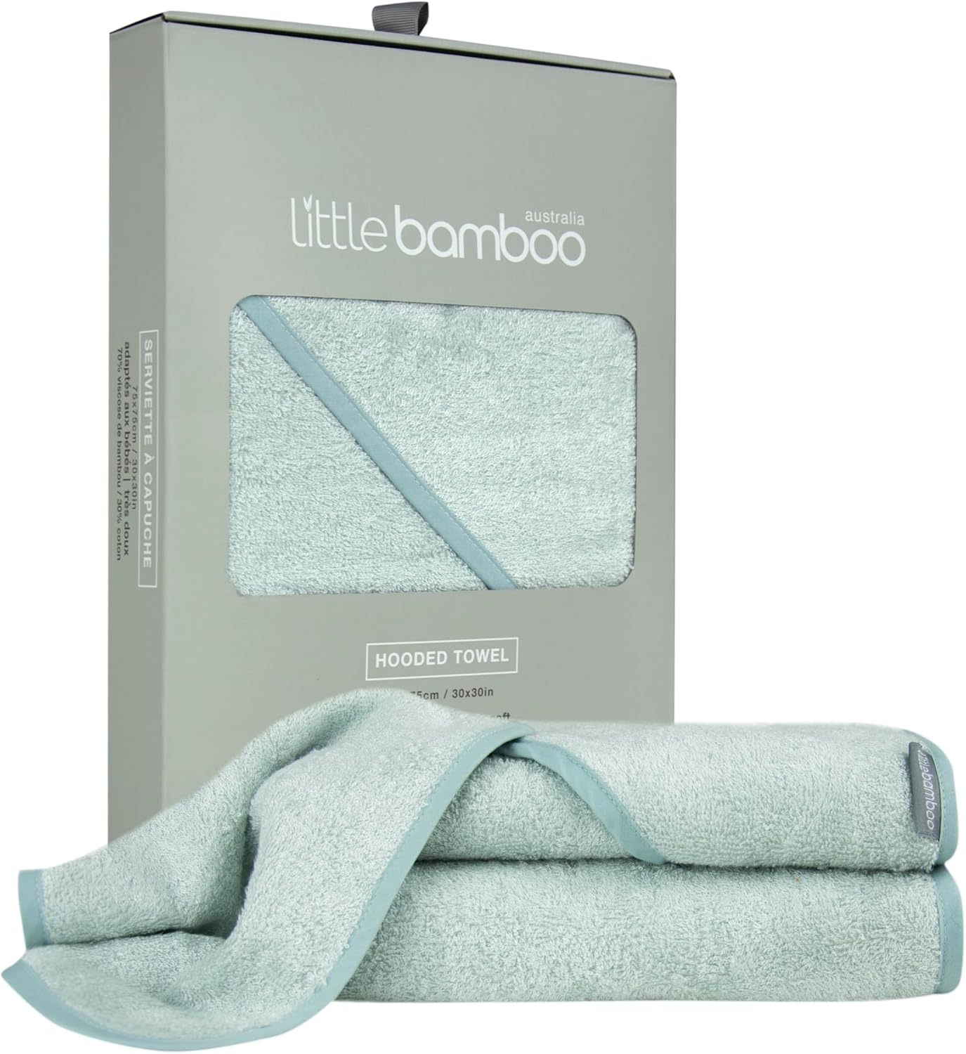 Little Bamboo Hooded Baby Bath Towel - Whisper image number 2