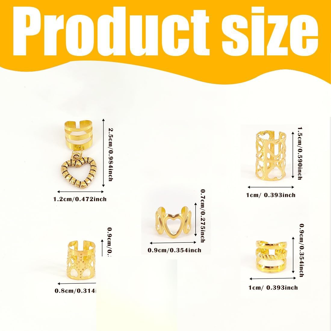 DWFEYOI Pack of 45 Adjustable Metal Cuffs, Dreadlocks Jewellery, Hair Accessories for Braids, Loc Jewellery for Hair, Hair Spirals Clips, Hair Accessories for Dreadlocks for Men, Women, Girls and Boys