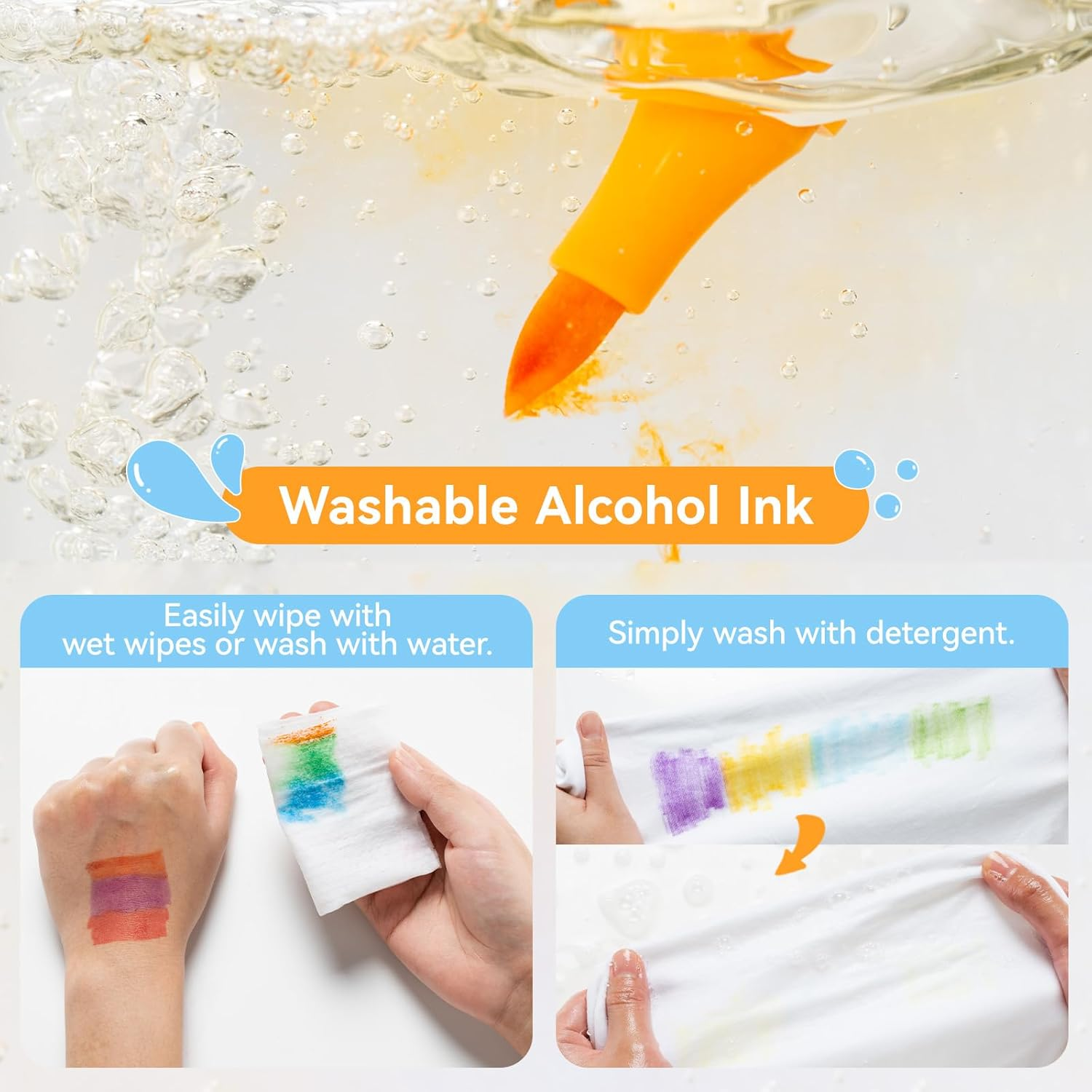 Ohuhu Washable Alcohol Markers Low-Odor: Brush & Chisel Dual Tips Washable 36 Colors Low-Odor Art Markers for Adults Coloring Illustration Comics - Kauai Series of Ohuhu image number 2