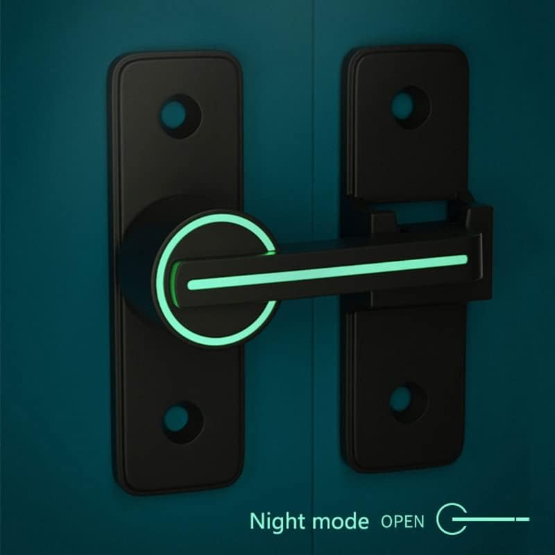 1PC Luminous Sliding Door Latch Lock,Barn Door Lock,90 Degree Gate Latches Heavy Duty Flip Latch Safety Door Bolt Latch,90 Degree Self Luminous Sliding Barn Door Latch,Door Bolt Latch Lock for Barn image number 5