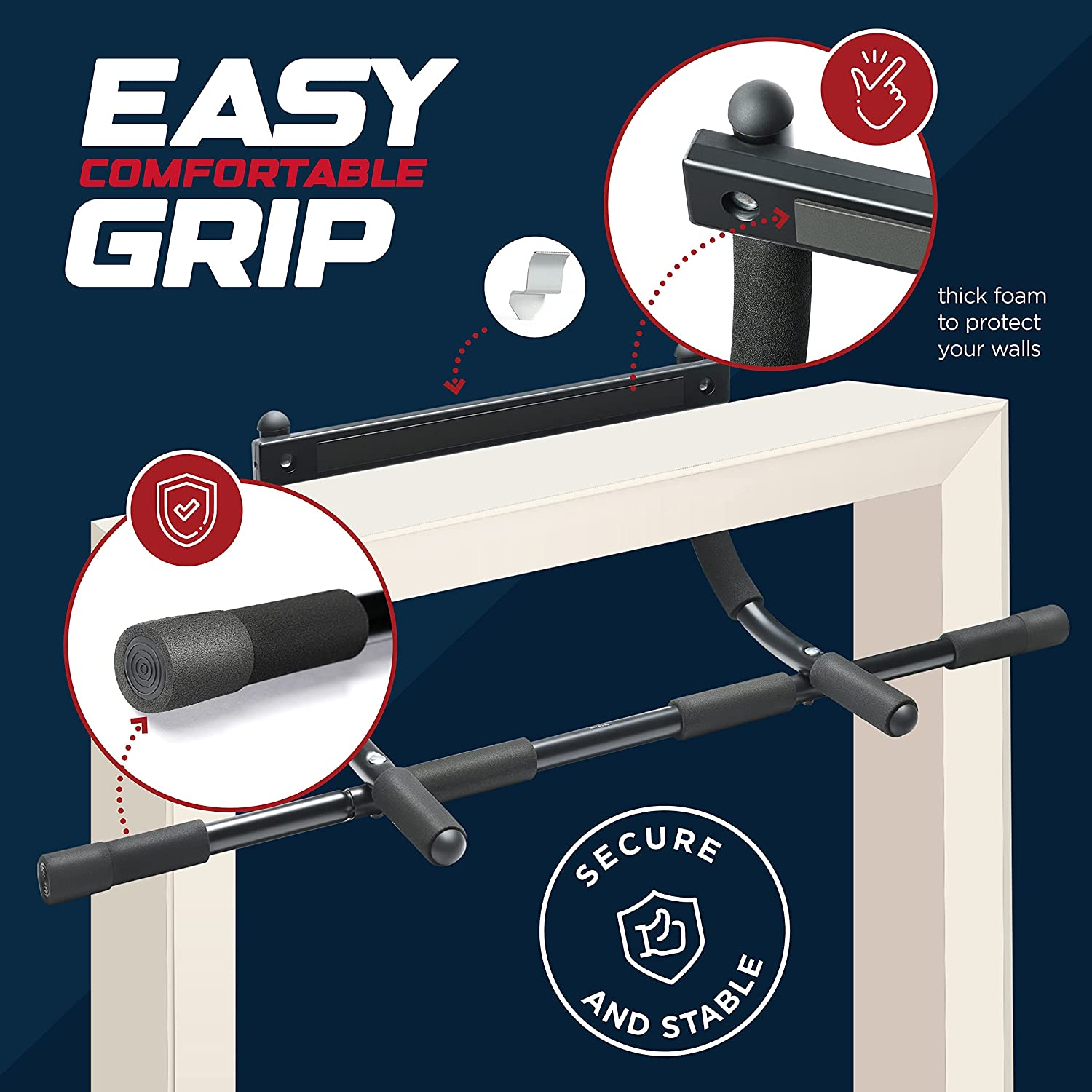 Sagler Pull up Bar Doorway Heavy Duty Chin up Bar Trainer for Home Gym Doorway Pull up Bar or Dip Bar image number 3