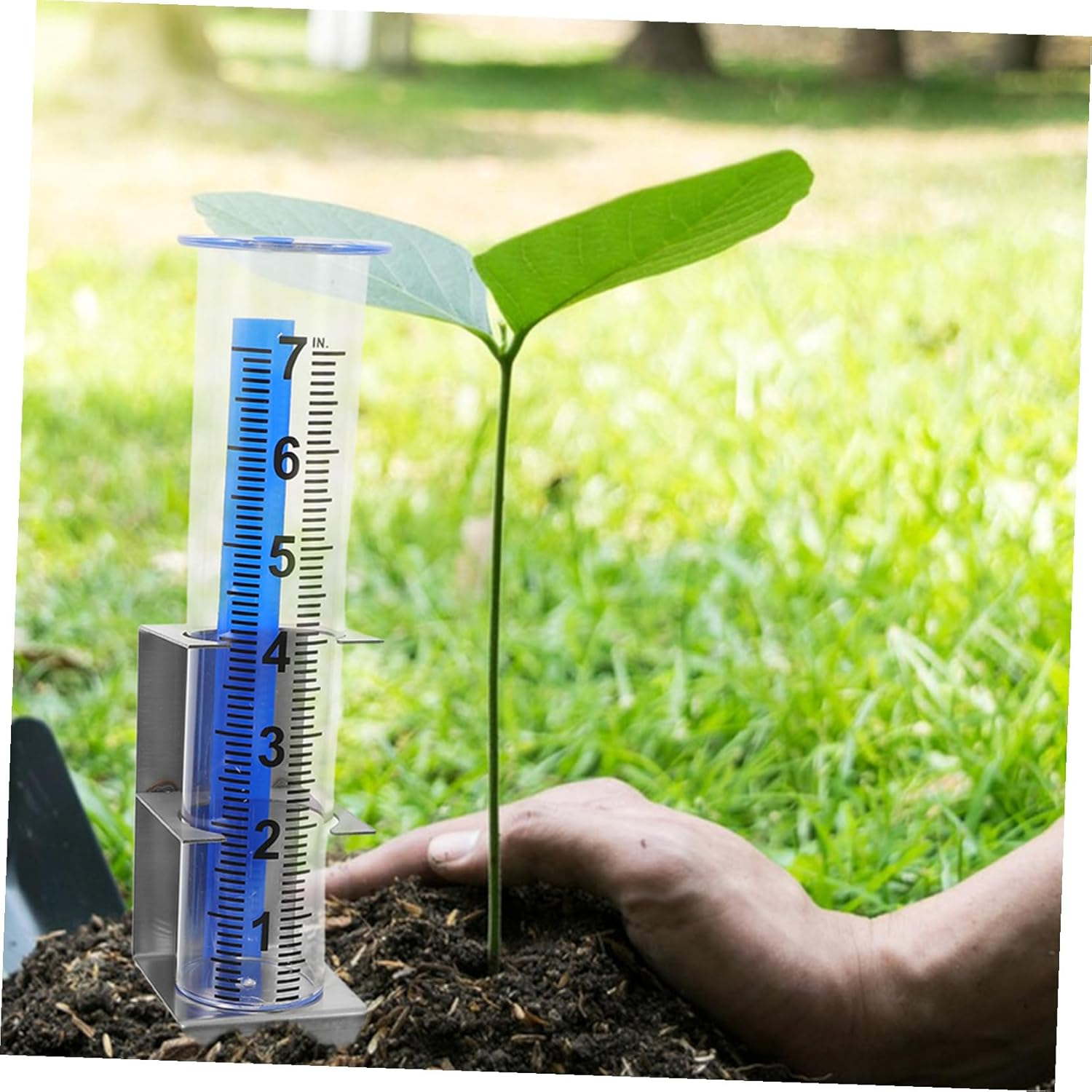Alasum Outdoor Garden Rain Gauge with Mounting Bracket Large-Scale Rainfall Measuring Device Accurate Moisture Monitor for Lawn and Patio Weather Tracking