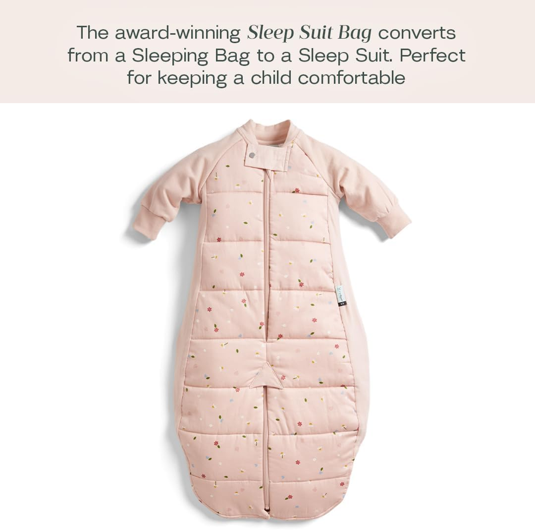 Ergopouch Sleep Suit Bag 3.5 TOG &ndash; 4&ndash;6 Years &ndash; Daisies Print &ndash; 400 Thread Count Organic Cotton &ndash; Converts to Sleep Suit with Legs &ndash; Sleeping Bag & Suit in One &ndash; for Infants, Toddlers & Kids image number 3