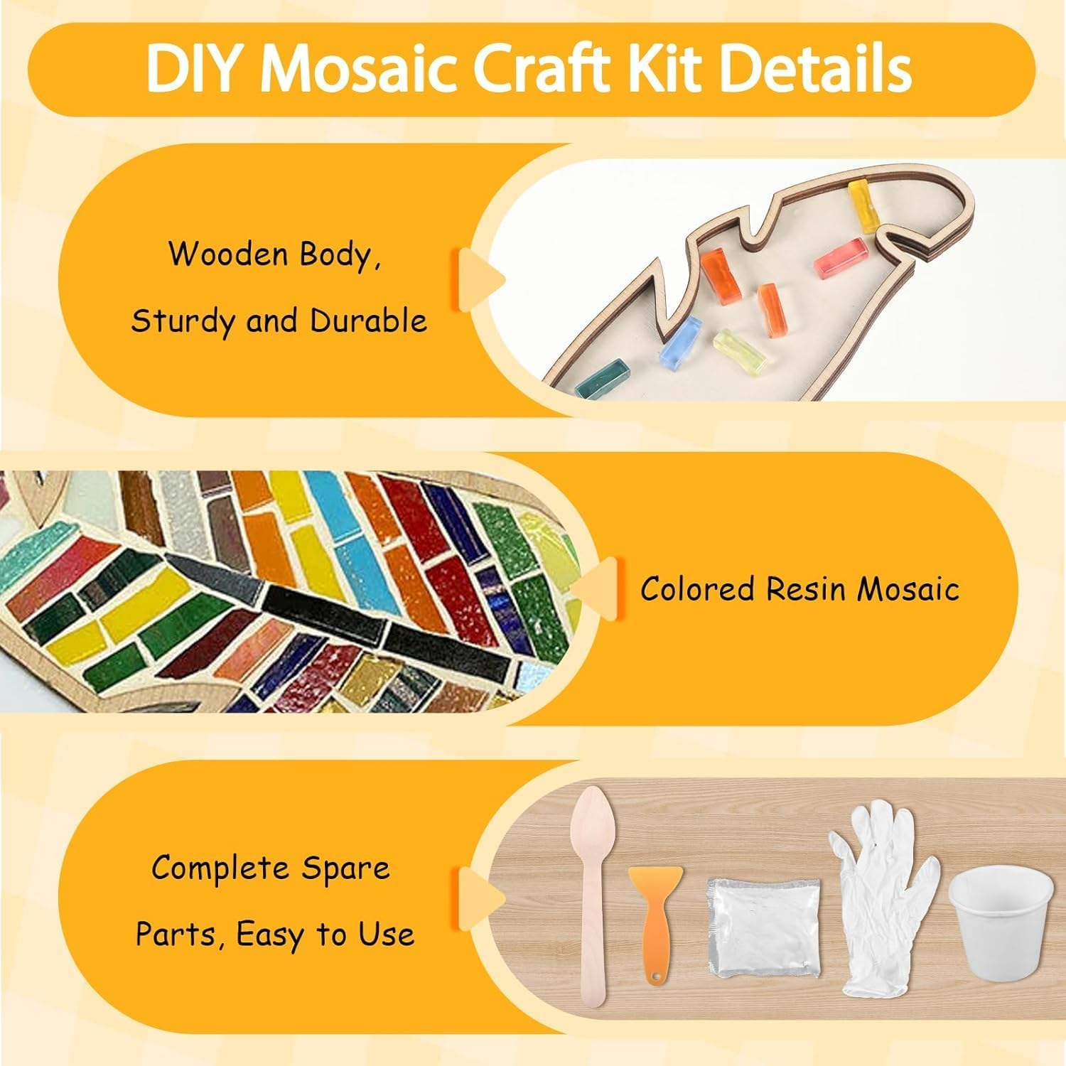 Mixed Colour Leaf Mosaic Kit, Creative DIY Colourful Home Decoration Mosaic Tiles for Crafts, Kits for Adults Glass Pieces Kit Making Supplies Puzzle image number 5